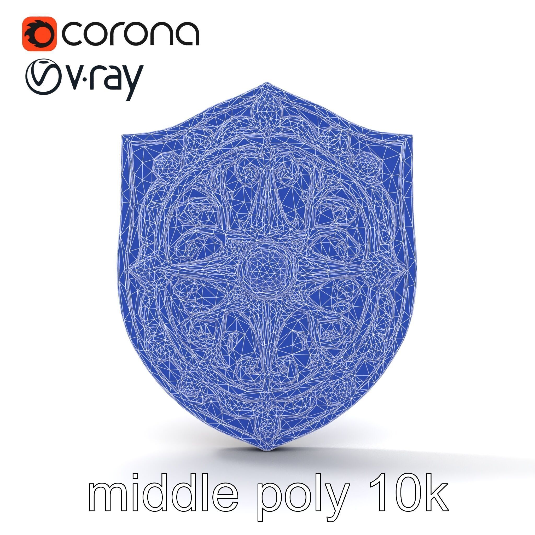 Ornate Enchanted Battle Shield Bronze model pack Low-poly 3D model_32