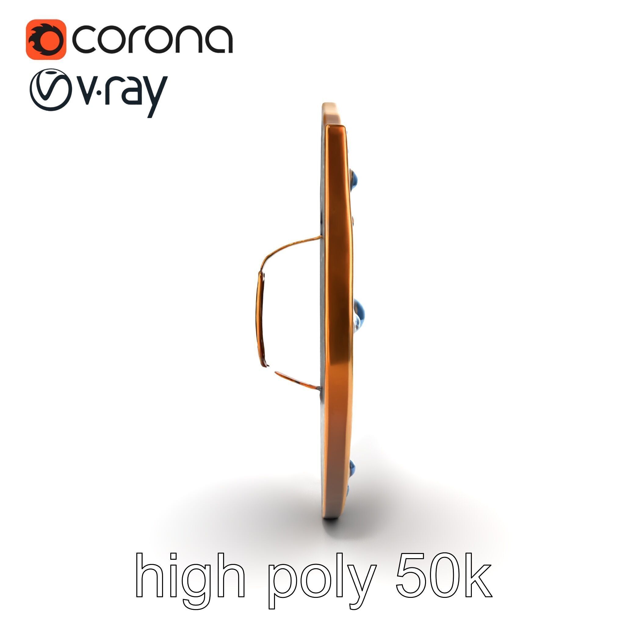 Ornate Enchanted Battle Shield Bronze model pack Low-poly 3D model_19