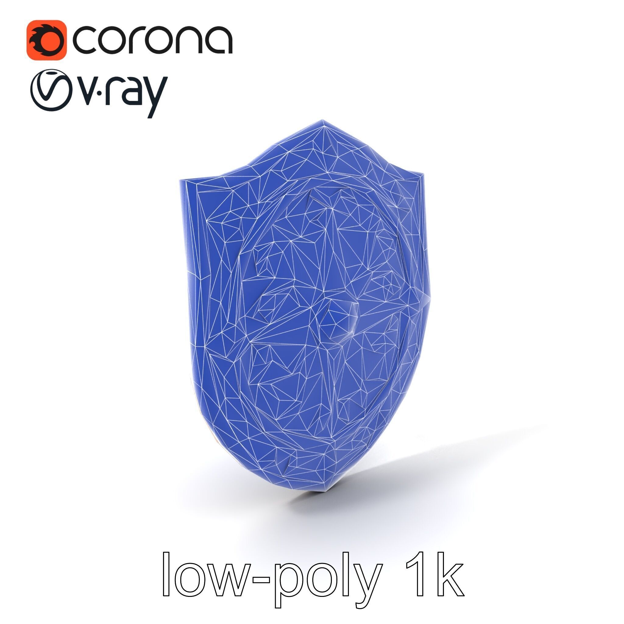 Ornate Enchanted Battle Shield Bronze model pack Low-poly 3D model_7