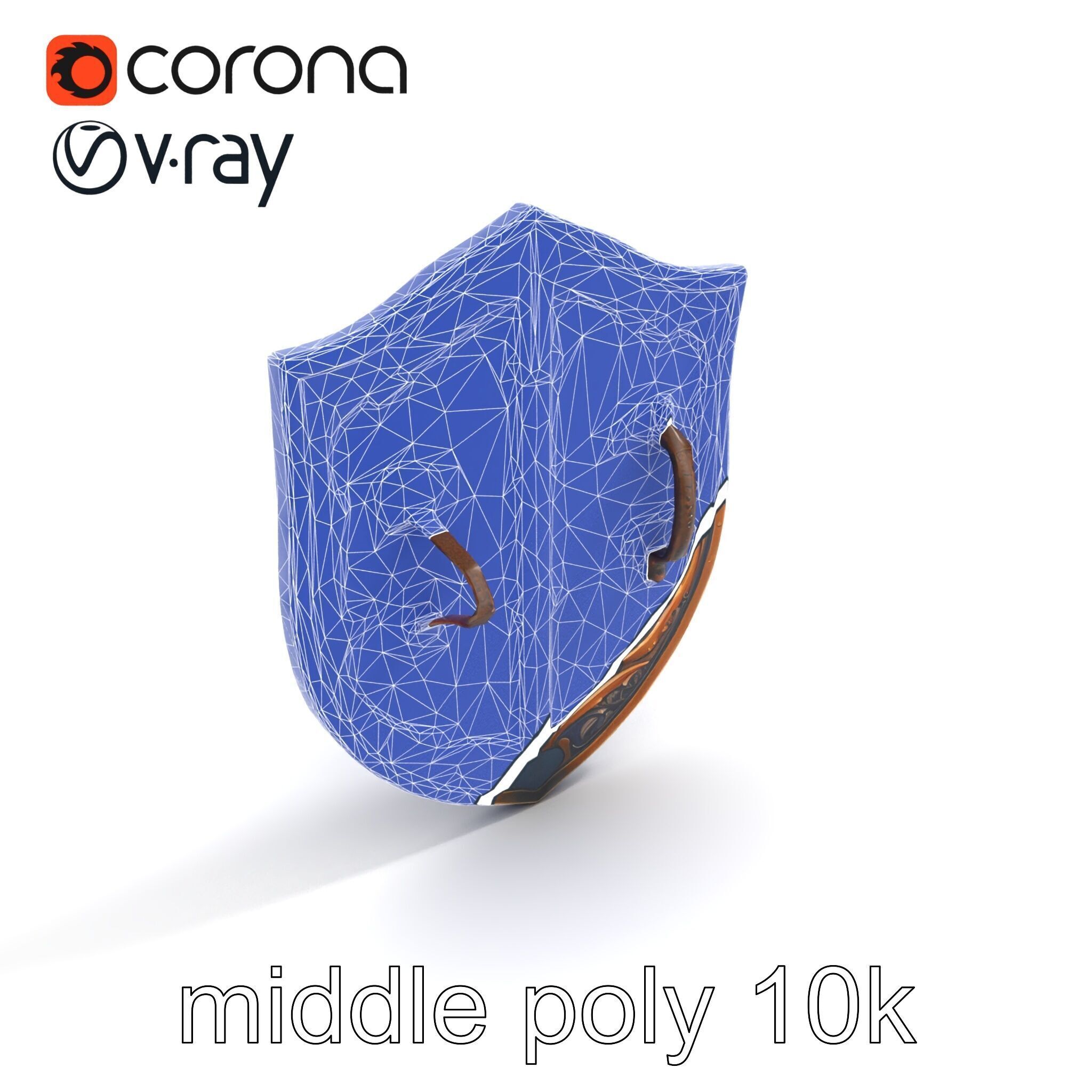 Ornate Enchanted Battle Shield Bronze model pack Low-poly 3D model_27