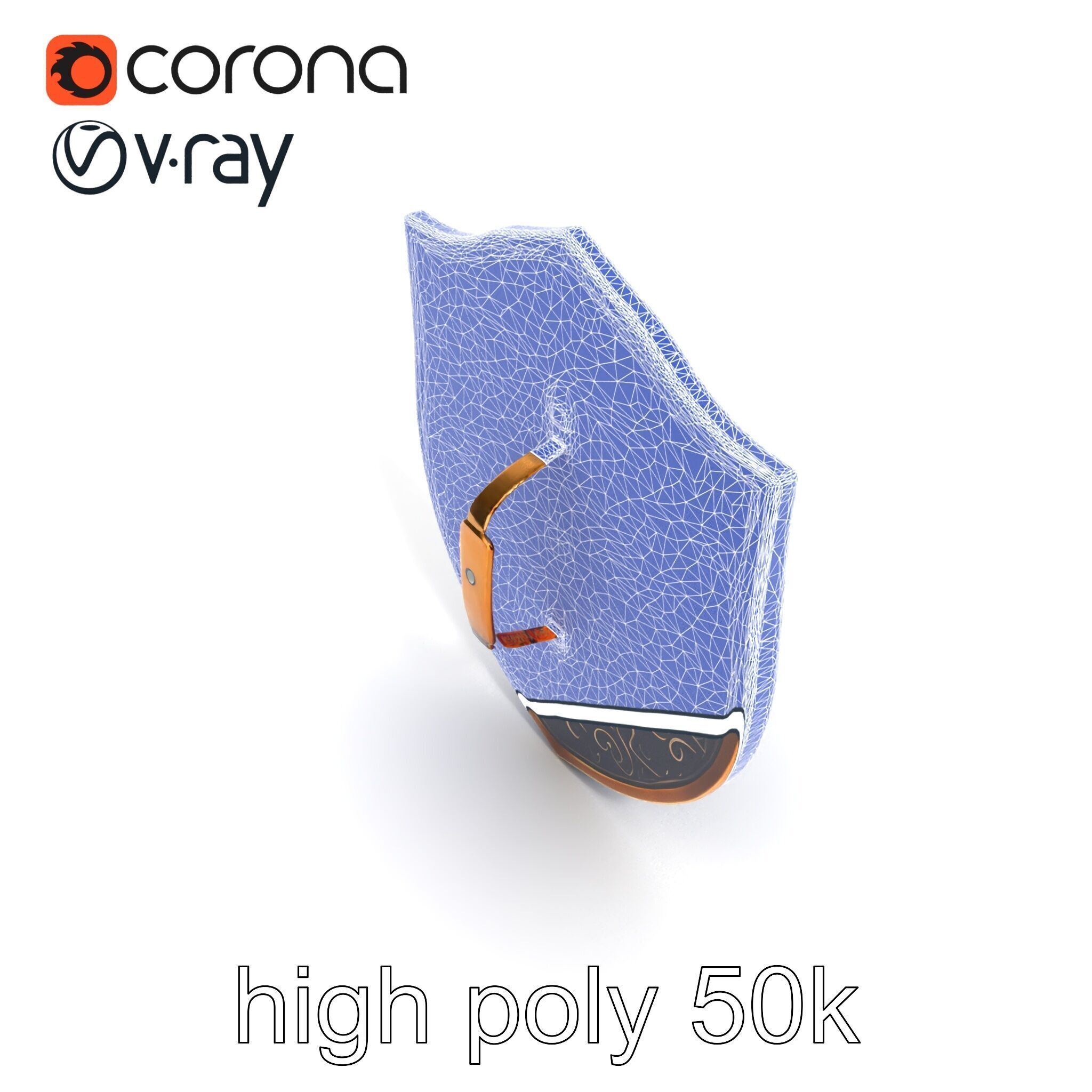 Ornate Enchanted Battle Shield Bronze model pack Low-poly 3D model_24