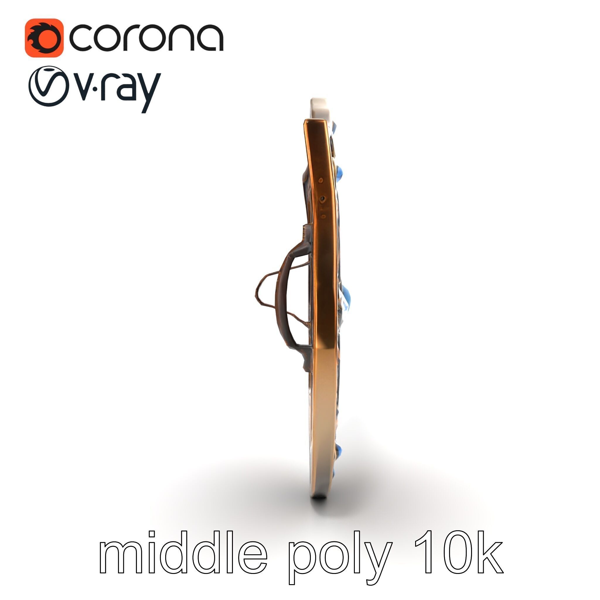 Ornate Enchanted Battle Shield Bronze model pack Low-poly 3D model_23