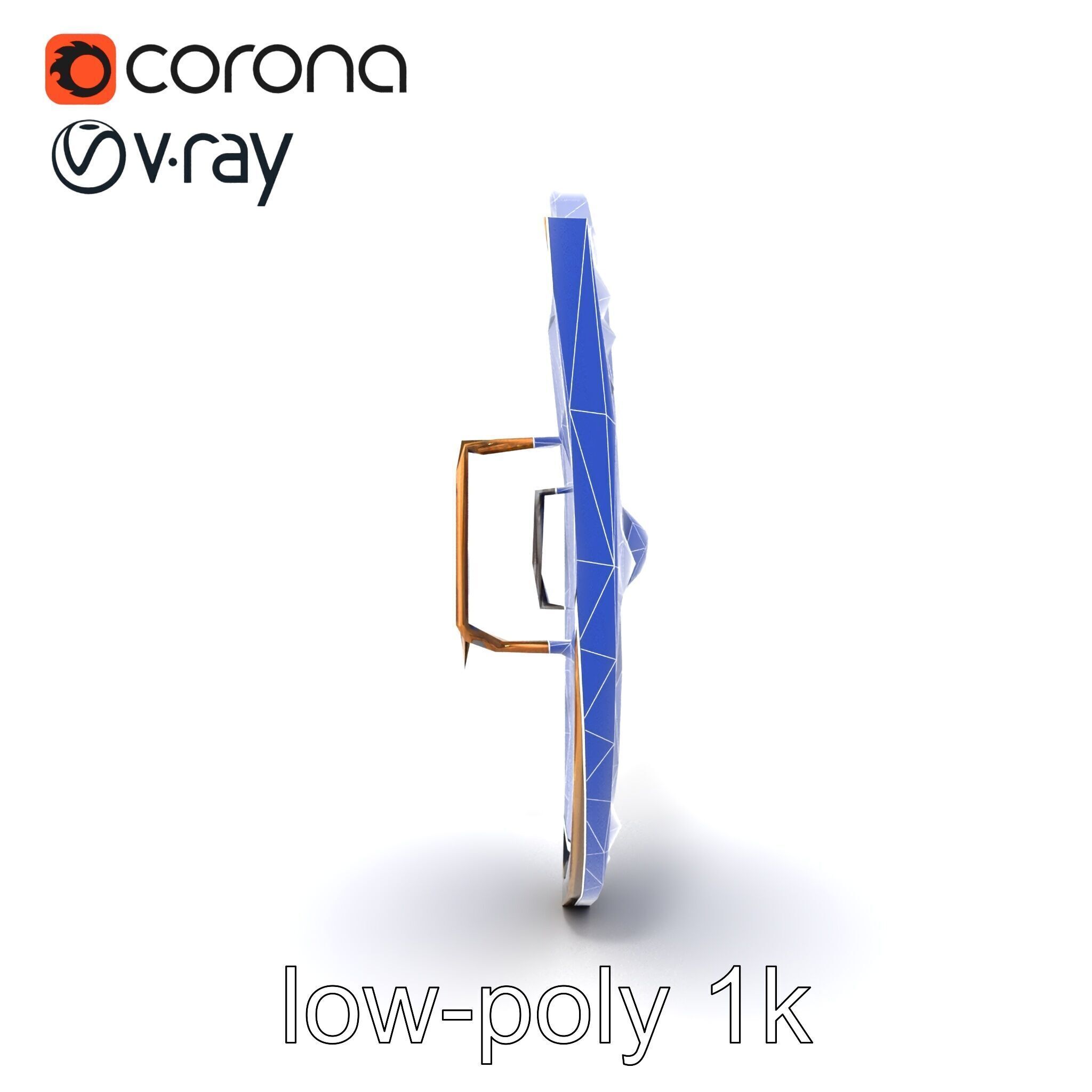 Ornate Enchanted Battle Shield Bronze model pack Low-poly 3D model_17