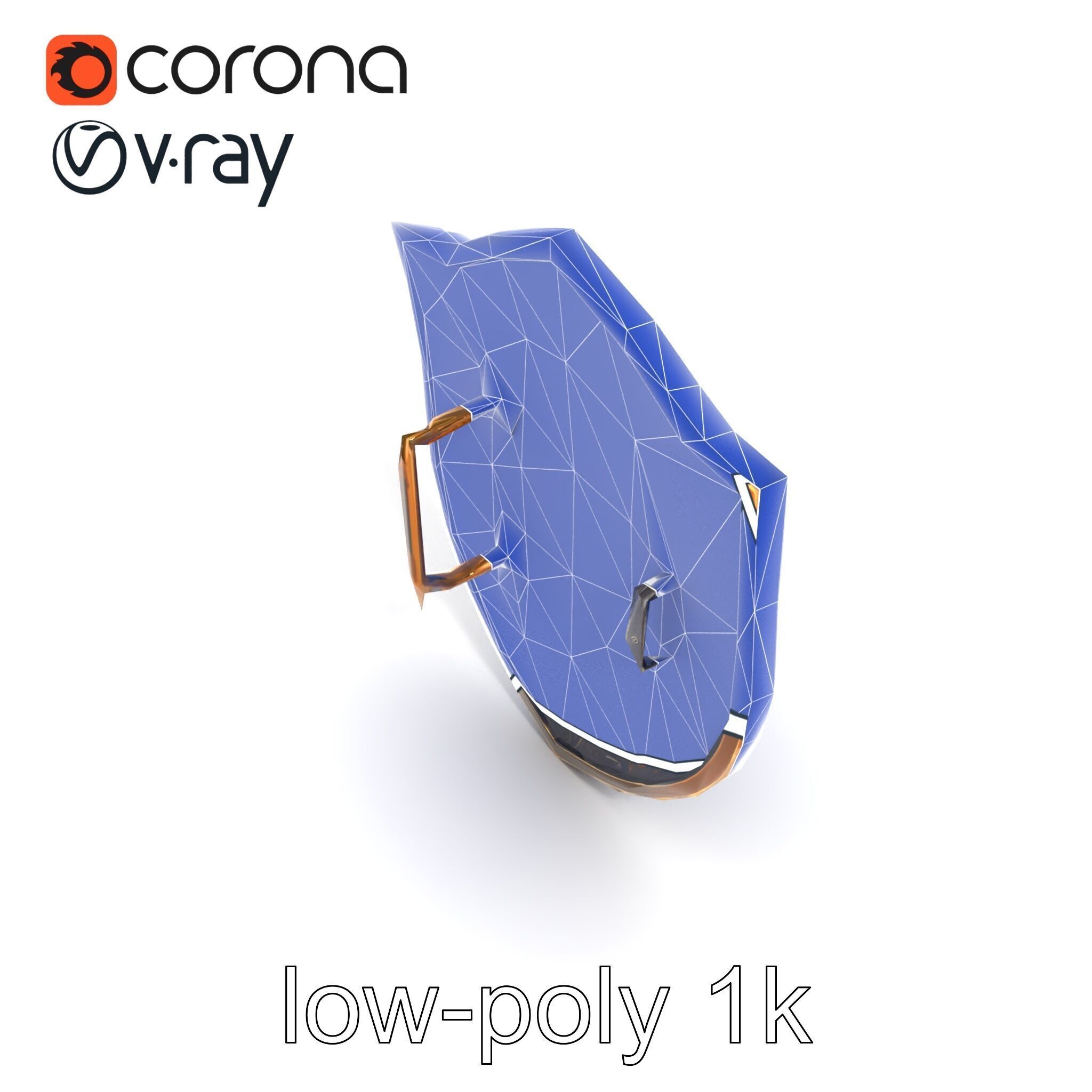 Ornate Enchanted Battle Shield Bronze model pack Low-poly 3D model_15