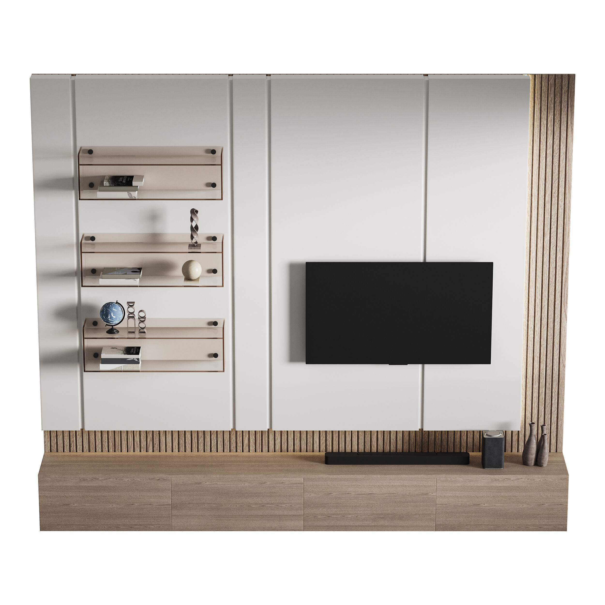 Modern TV Wall 012 3D model_3
