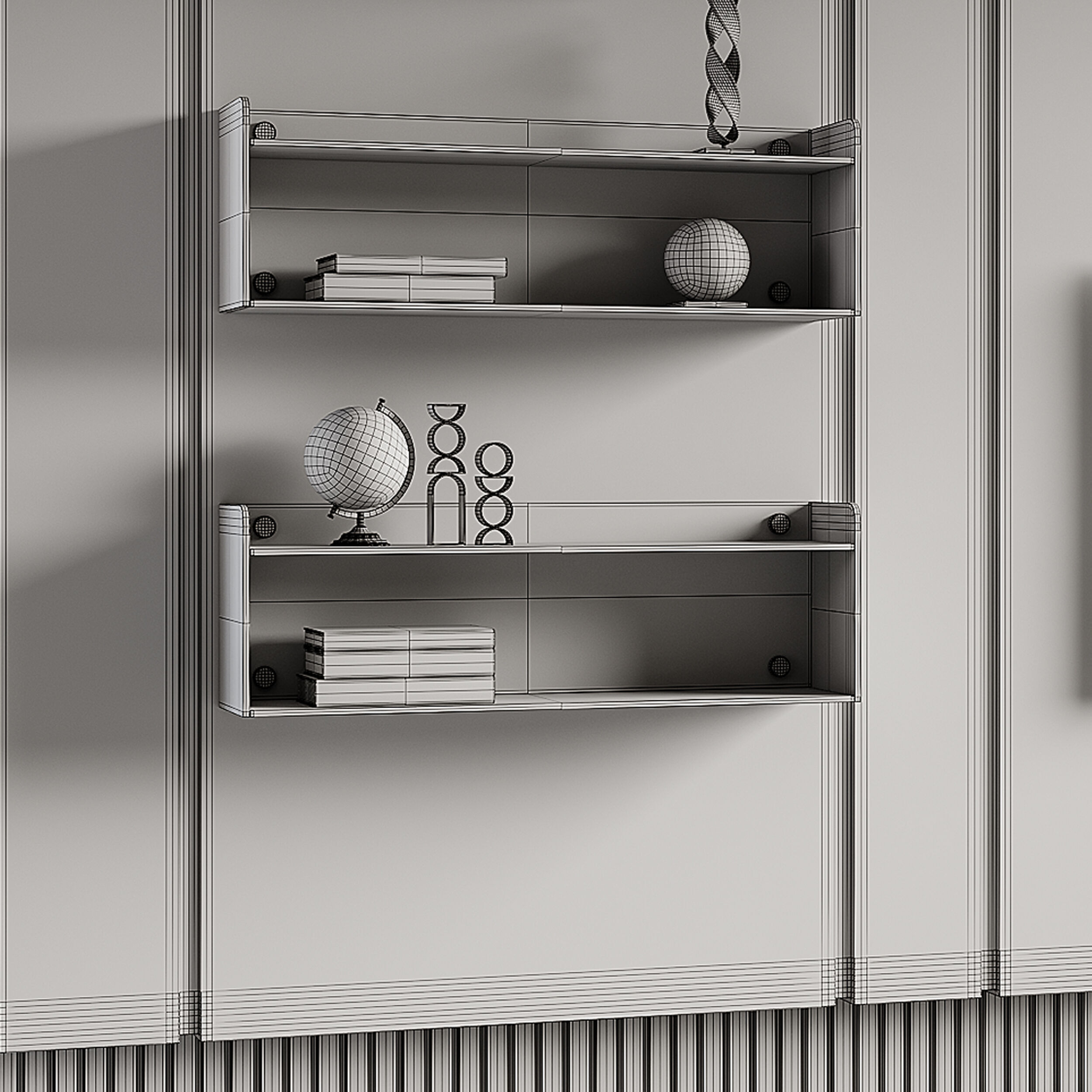 Modern TV Wall 012 3D model_14