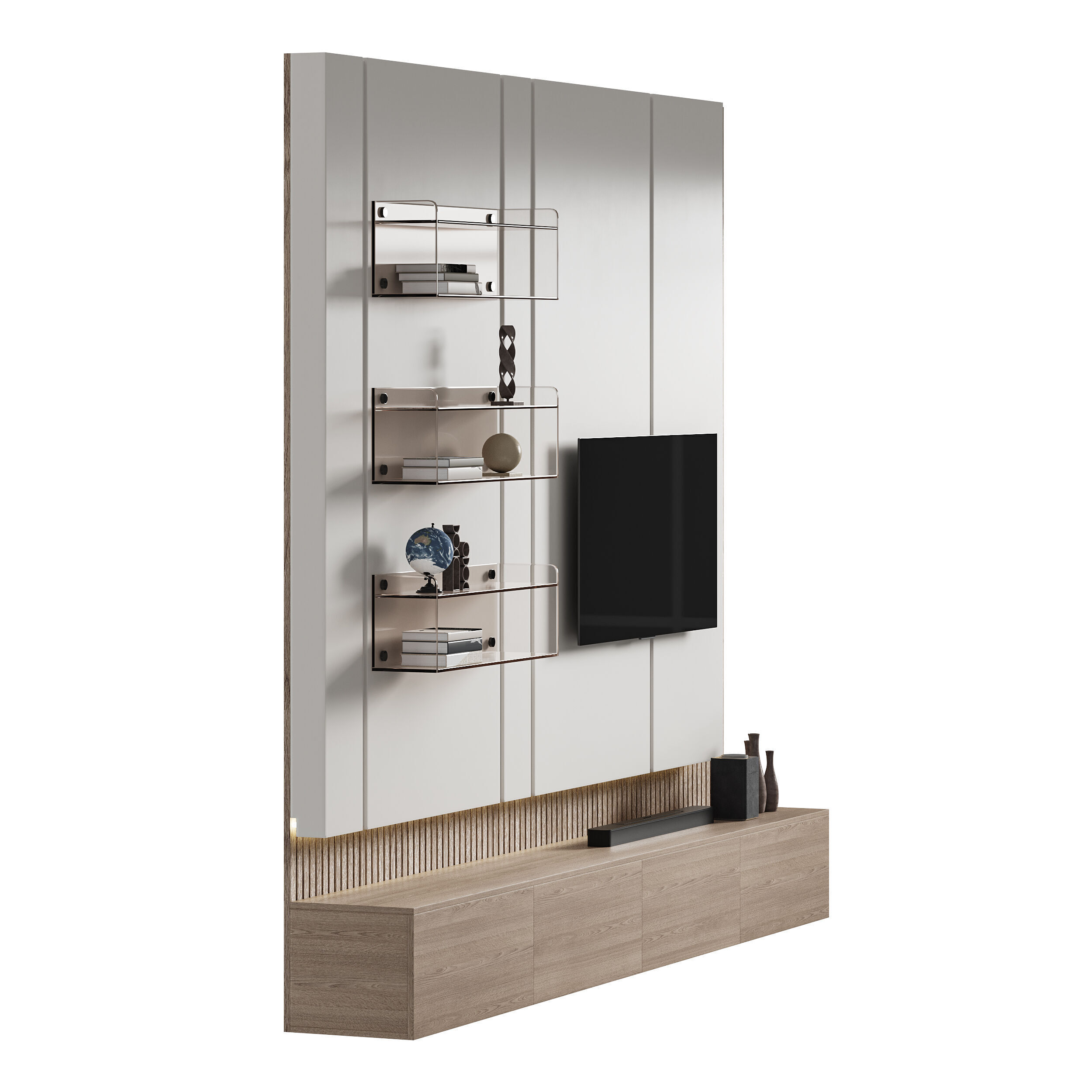 Modern TV Wall 012 3D model_6