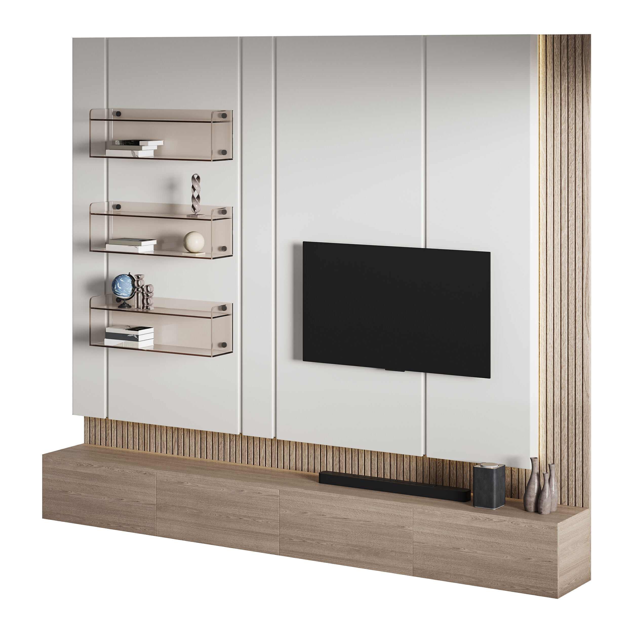 Modern TV Wall 012 3D model_5