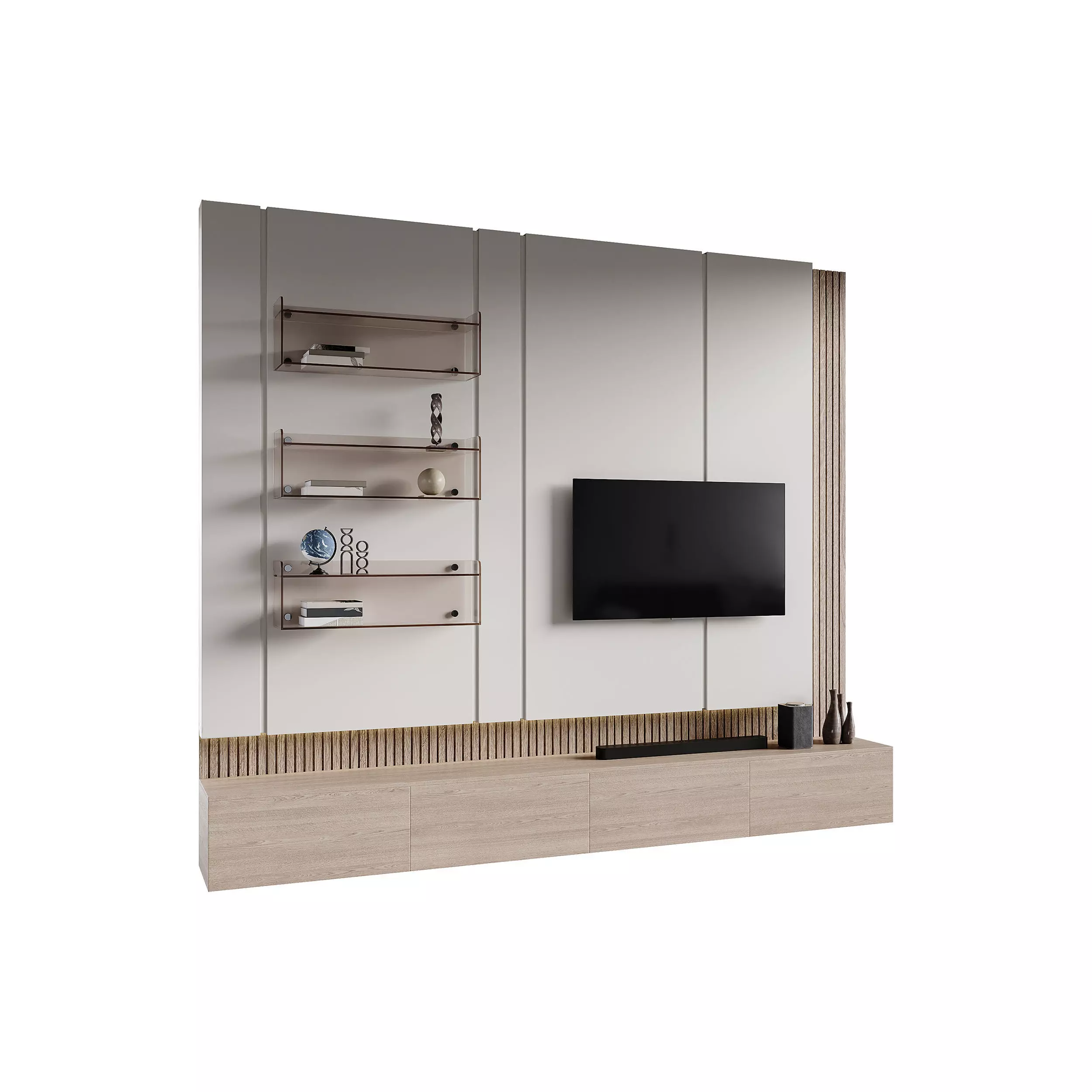 Modern TV Wall 012 3D model_0