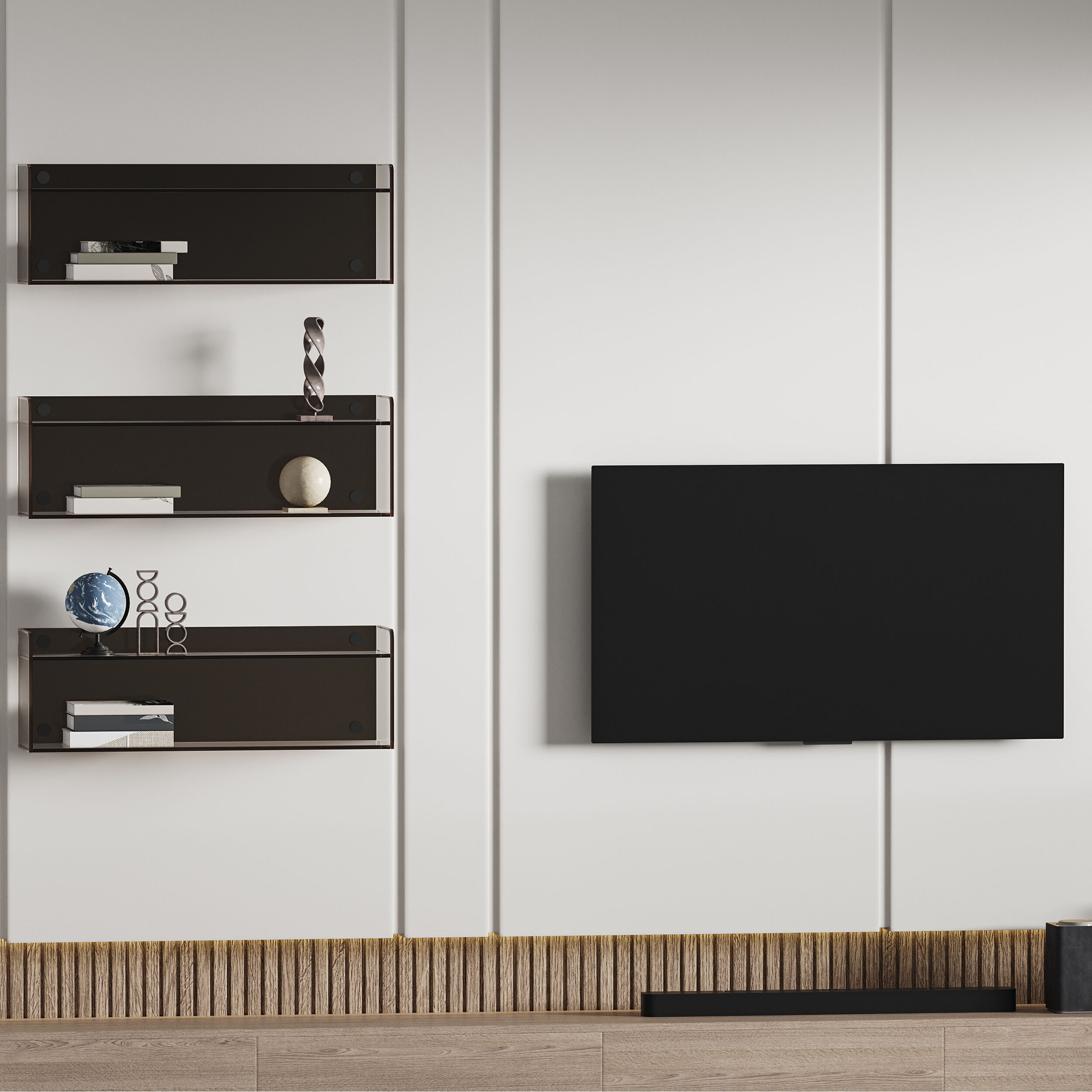 Modern TV Wall 012 3D model_4
