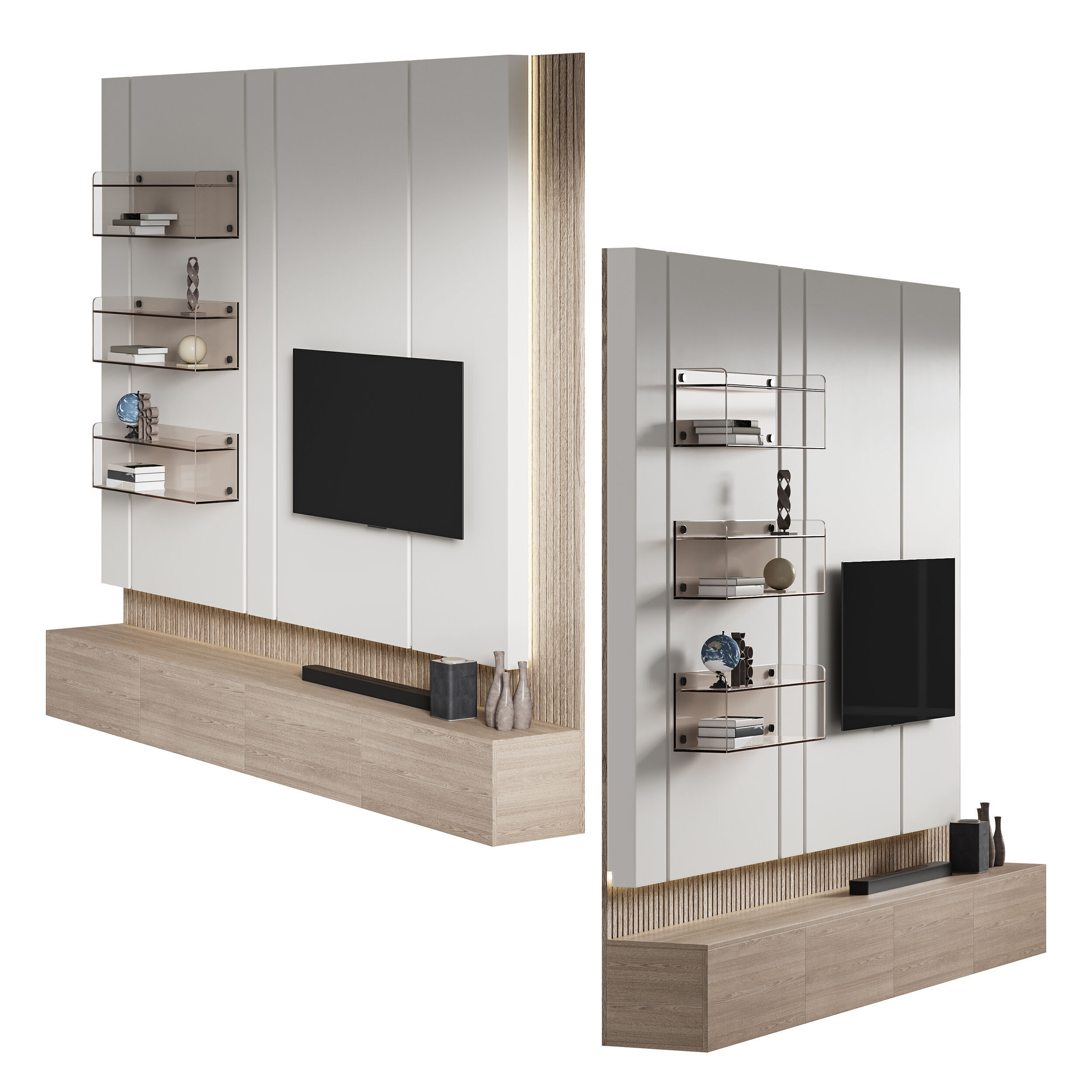 Modern TV Wall 012 3D model_8