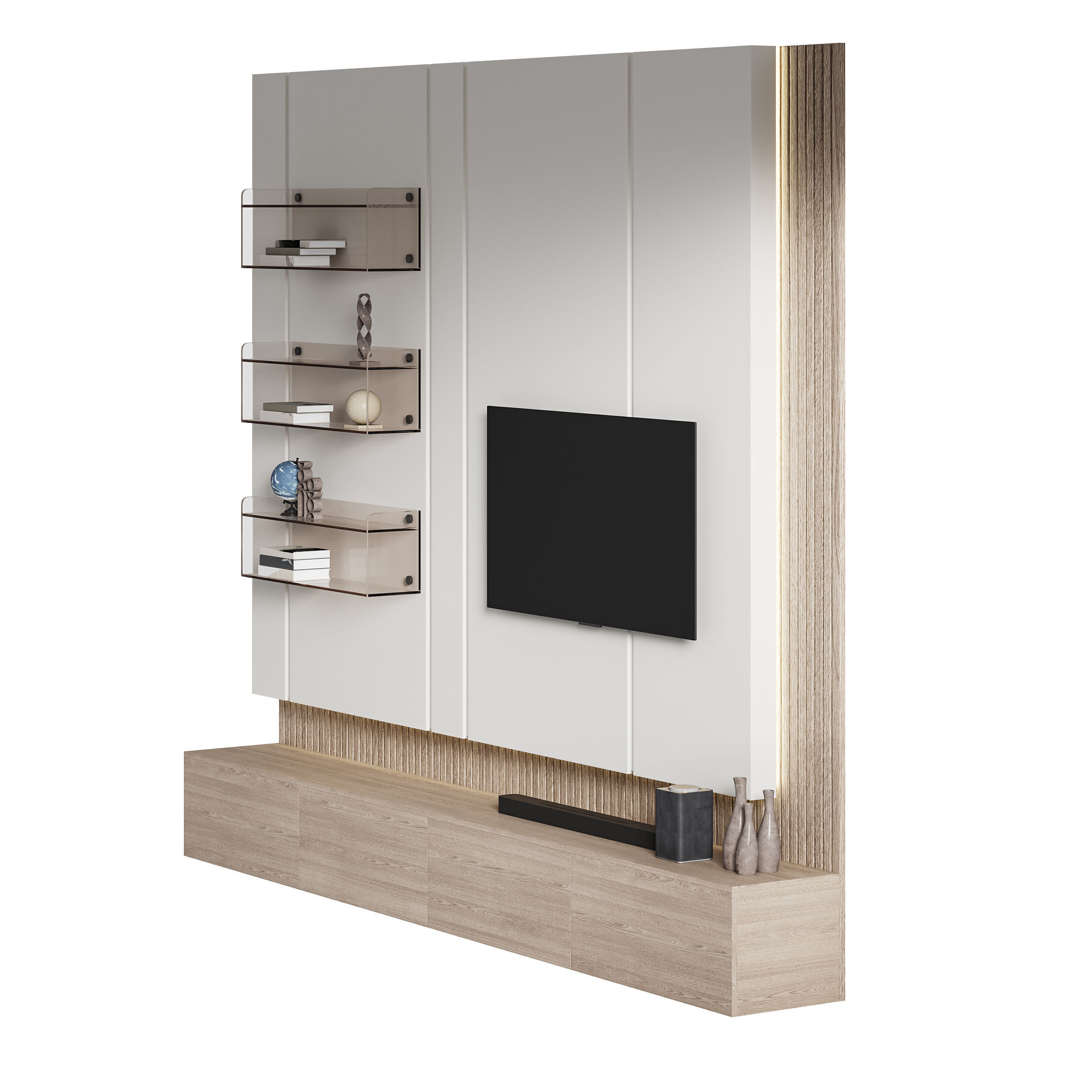 Modern TV Wall 012 3D model_7