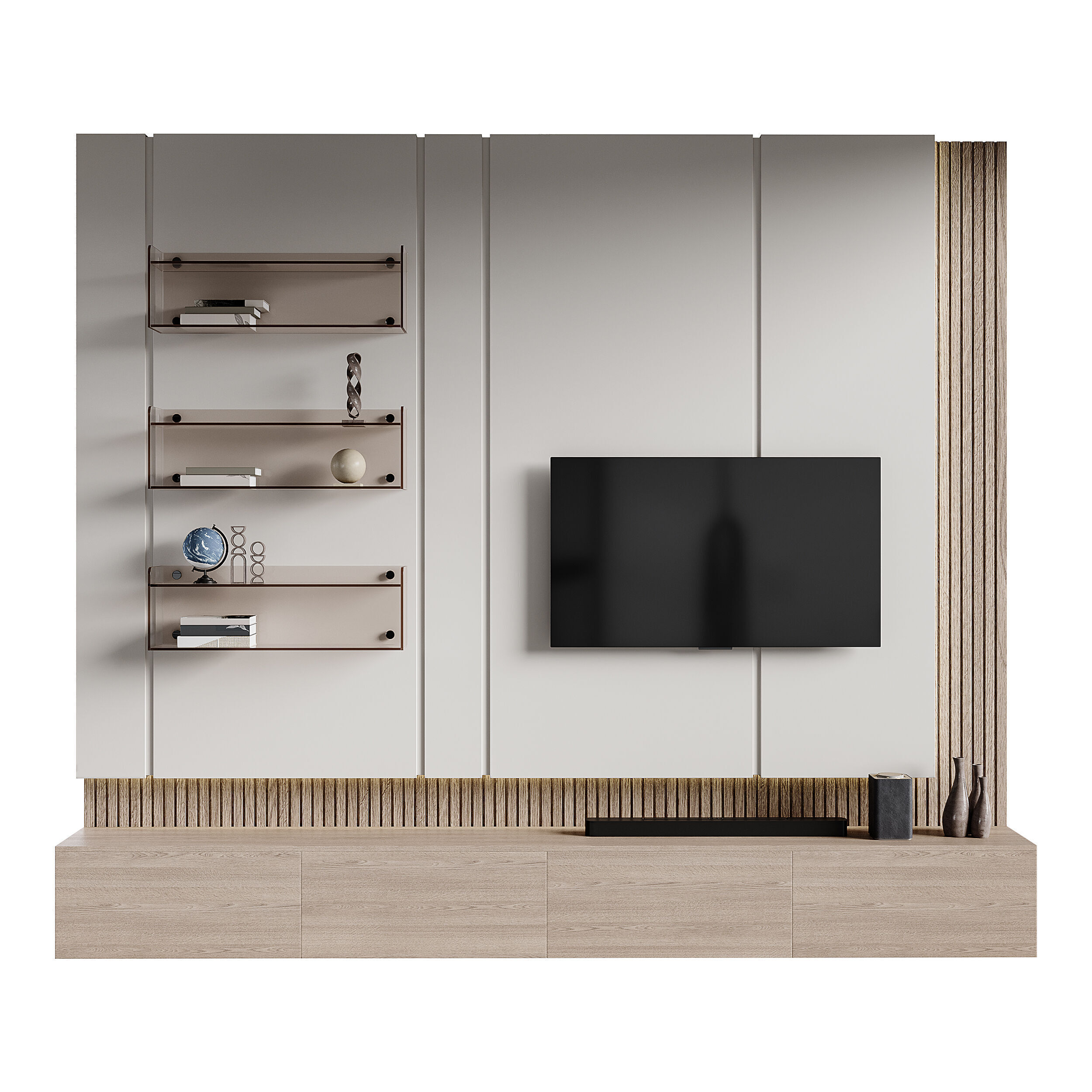 Modern TV Wall 012 3D model_1