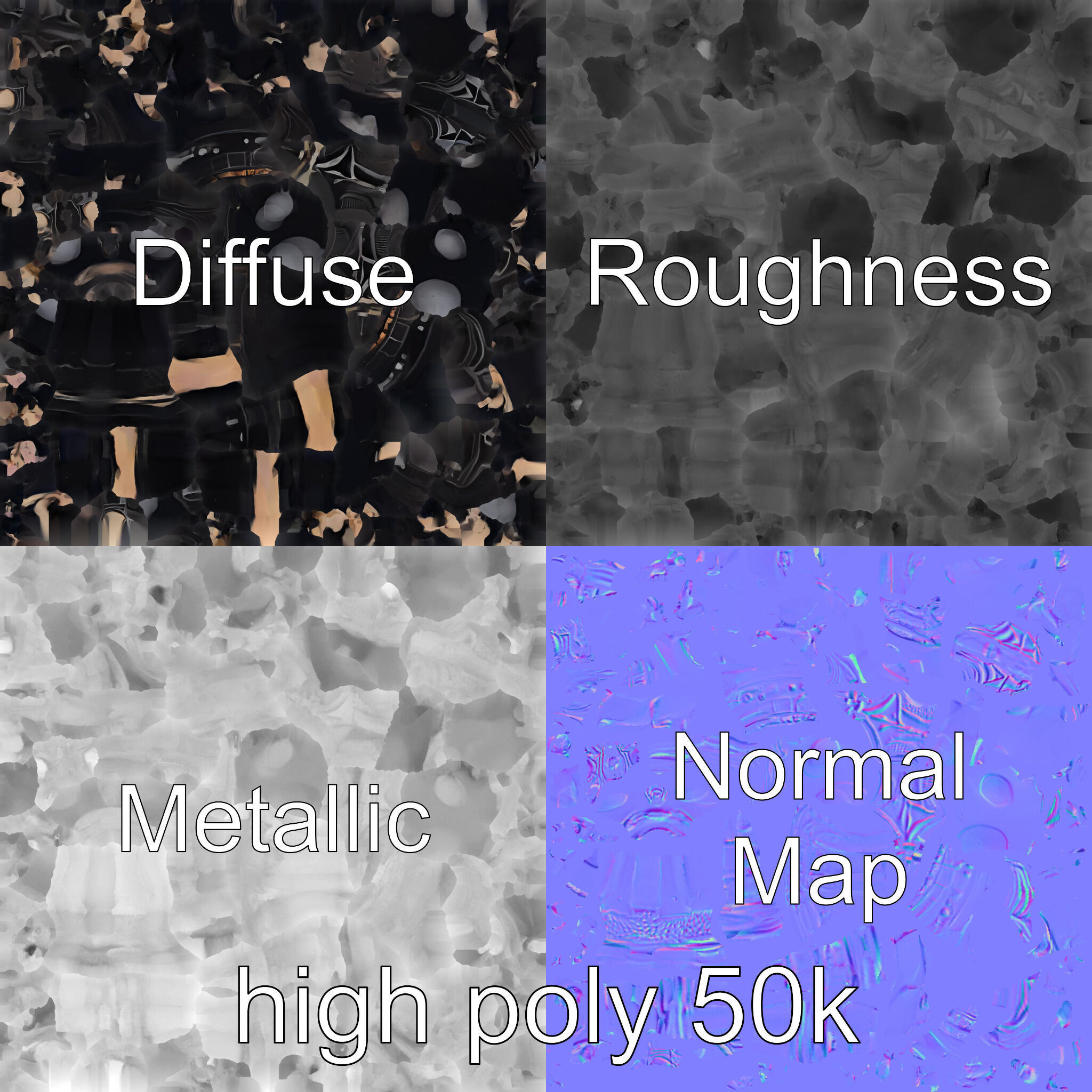 Necromancer Ebony Staff with Obsidian Orb model pack Low-poly 3D model_3