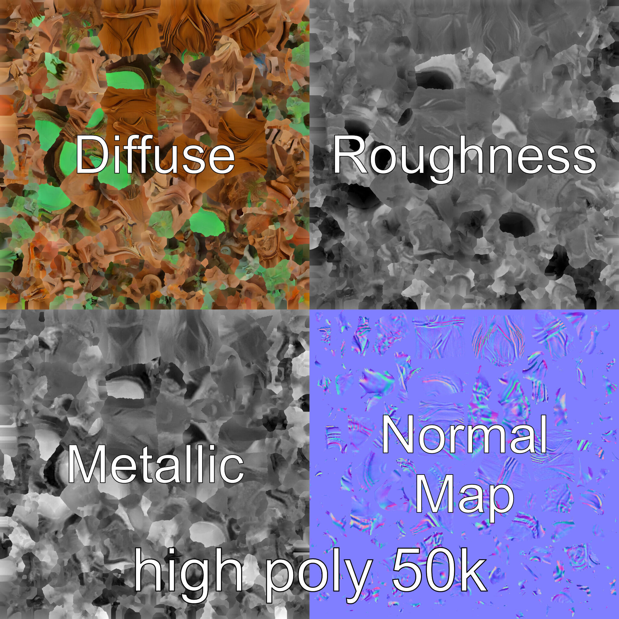 Mystical Druidic Staff with Emerald Vines model pack Low-poly 3D model_3