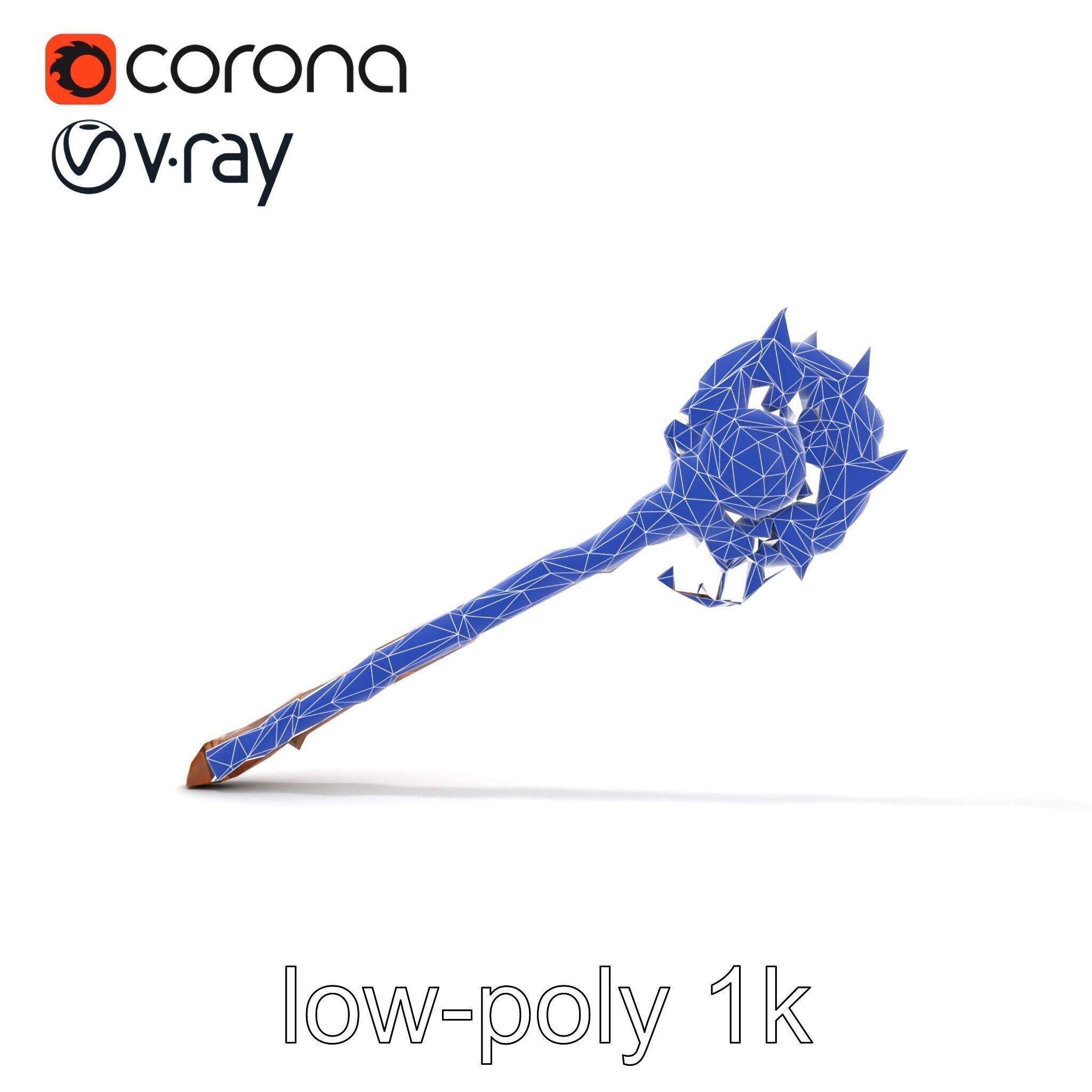 Mystical Druidic Staff with Emerald Vines model pack Low-poly 3D model_25