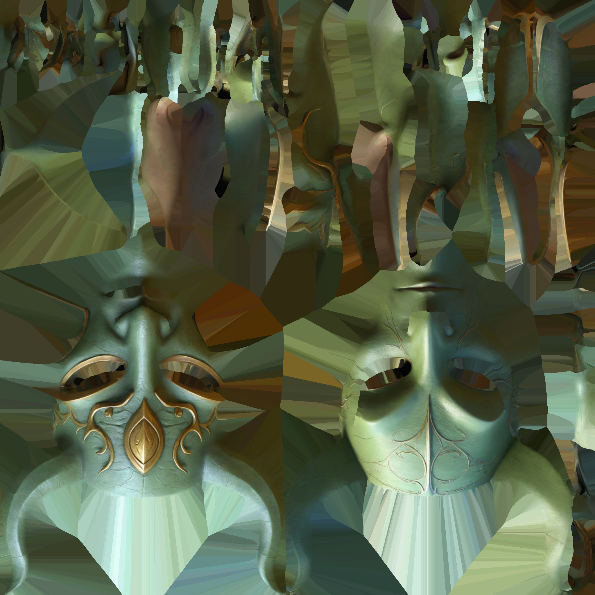  3d Render An Elven Mask Is A Carefully Constructed 3D model_9