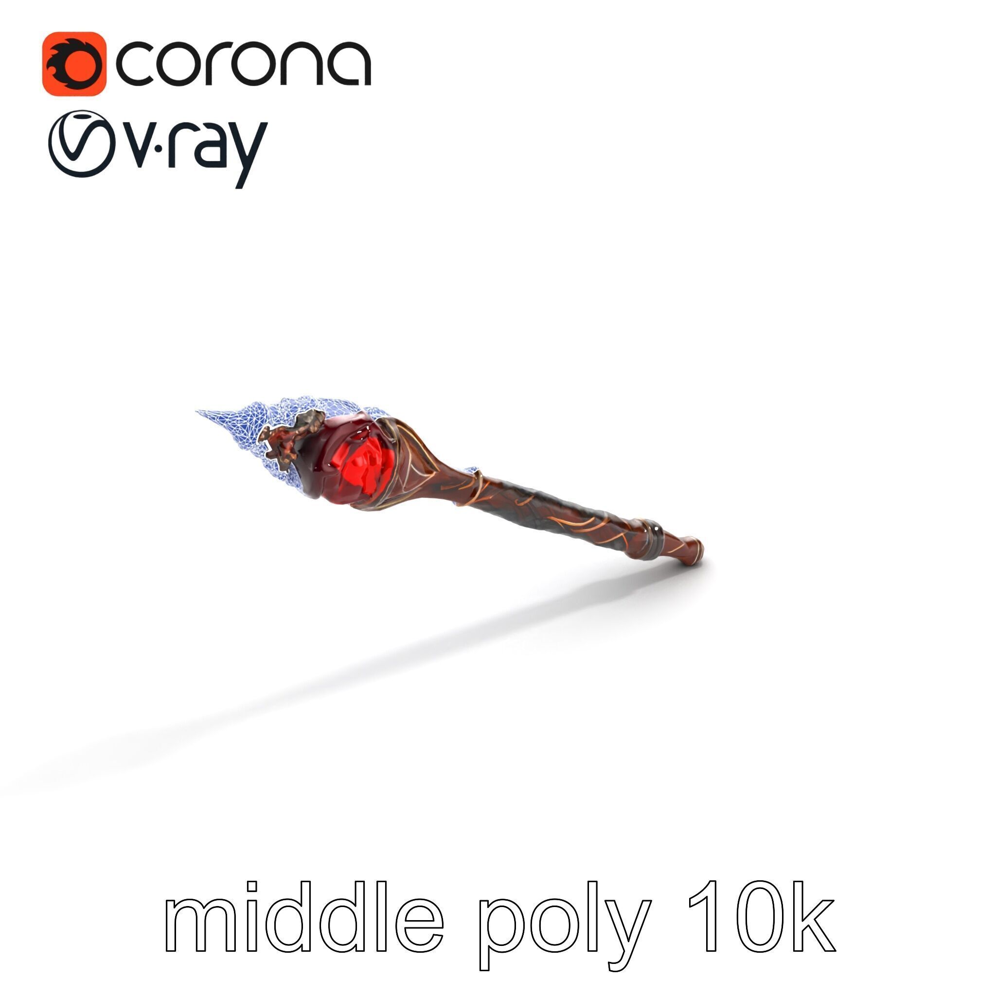 Enchanted Ruby DragonScale Staff model pack Low-poly 3D model_18