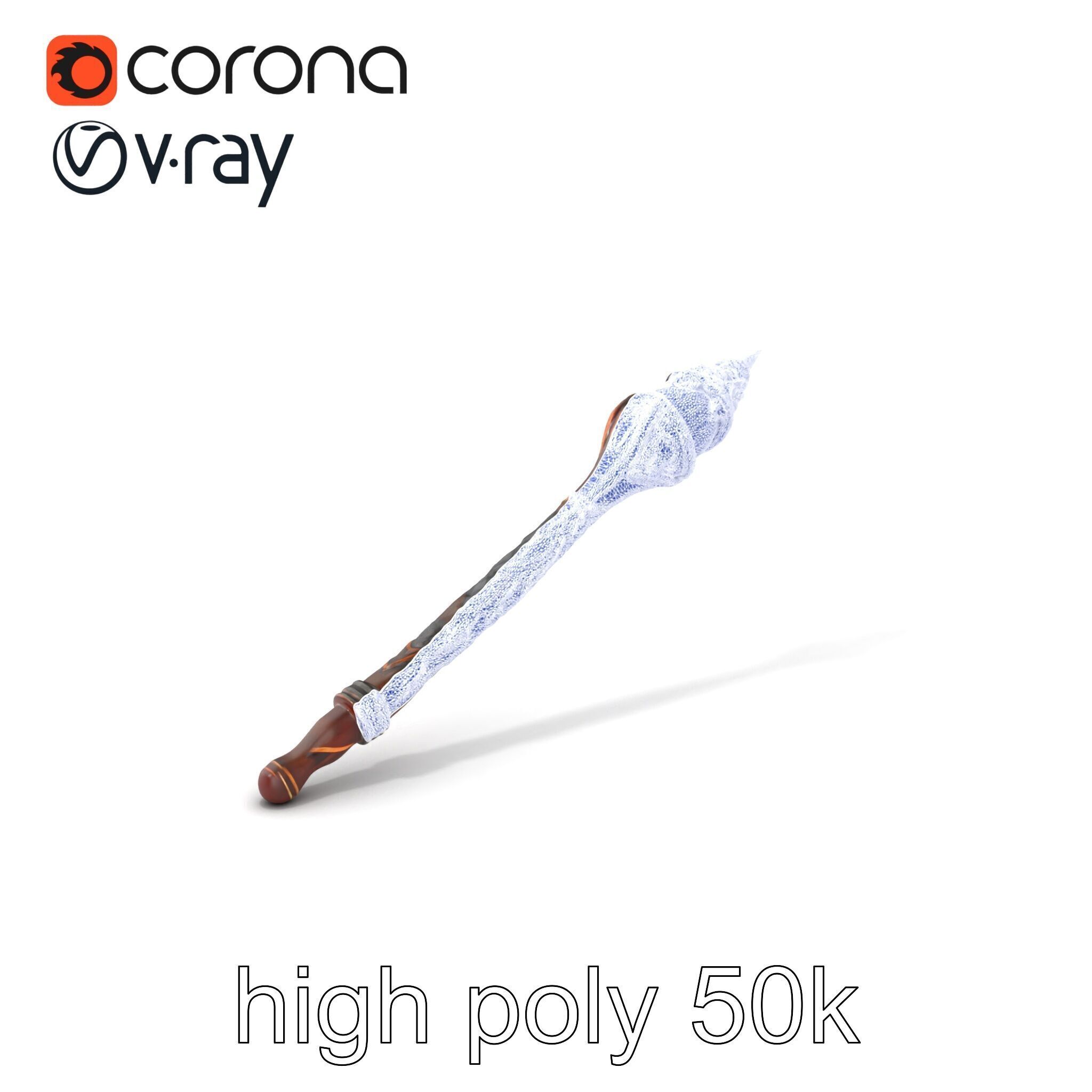 Enchanted Ruby DragonScale Staff model pack Low-poly 3D model_10