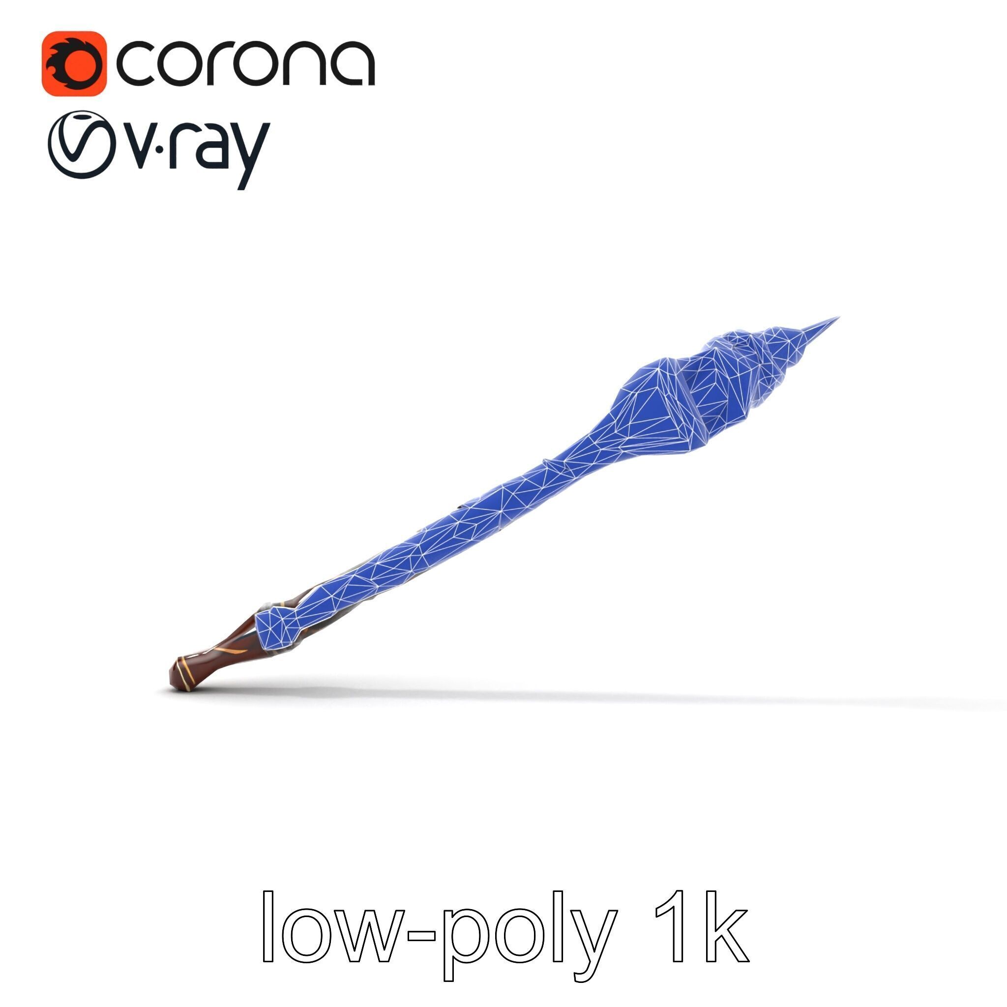 Enchanted Ruby DragonScale Staff model pack Low-poly 3D model_29