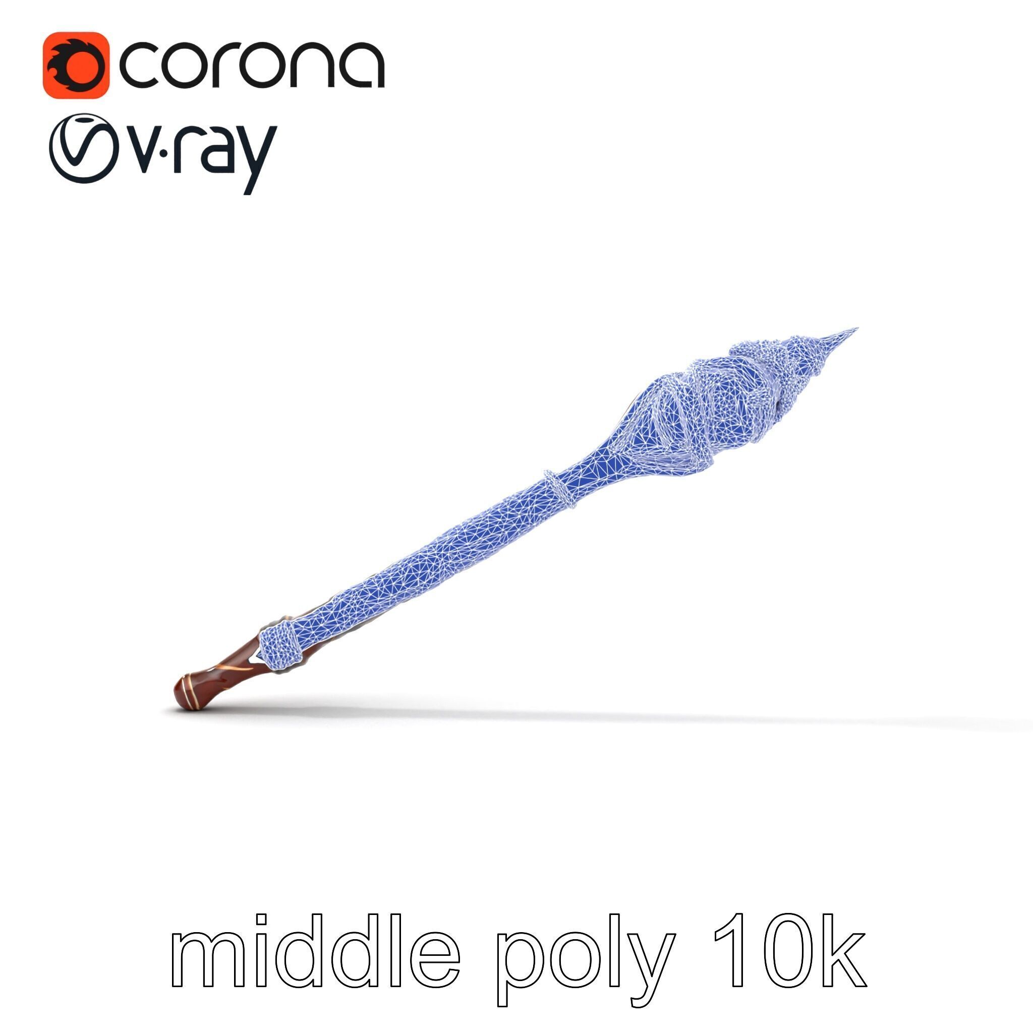 Enchanted Ruby DragonScale Staff model pack Low-poly 3D model_19