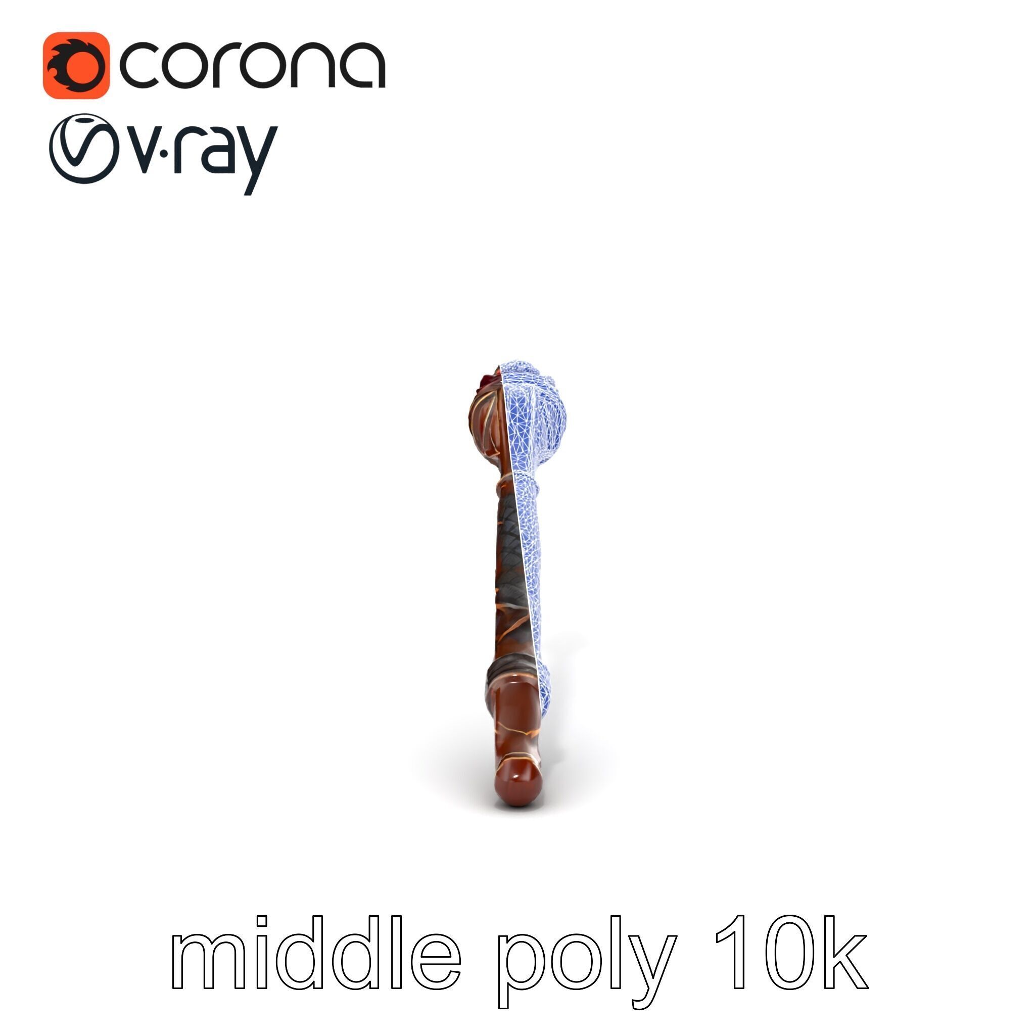 Enchanted Ruby DragonScale Staff model pack Low-poly 3D model_24