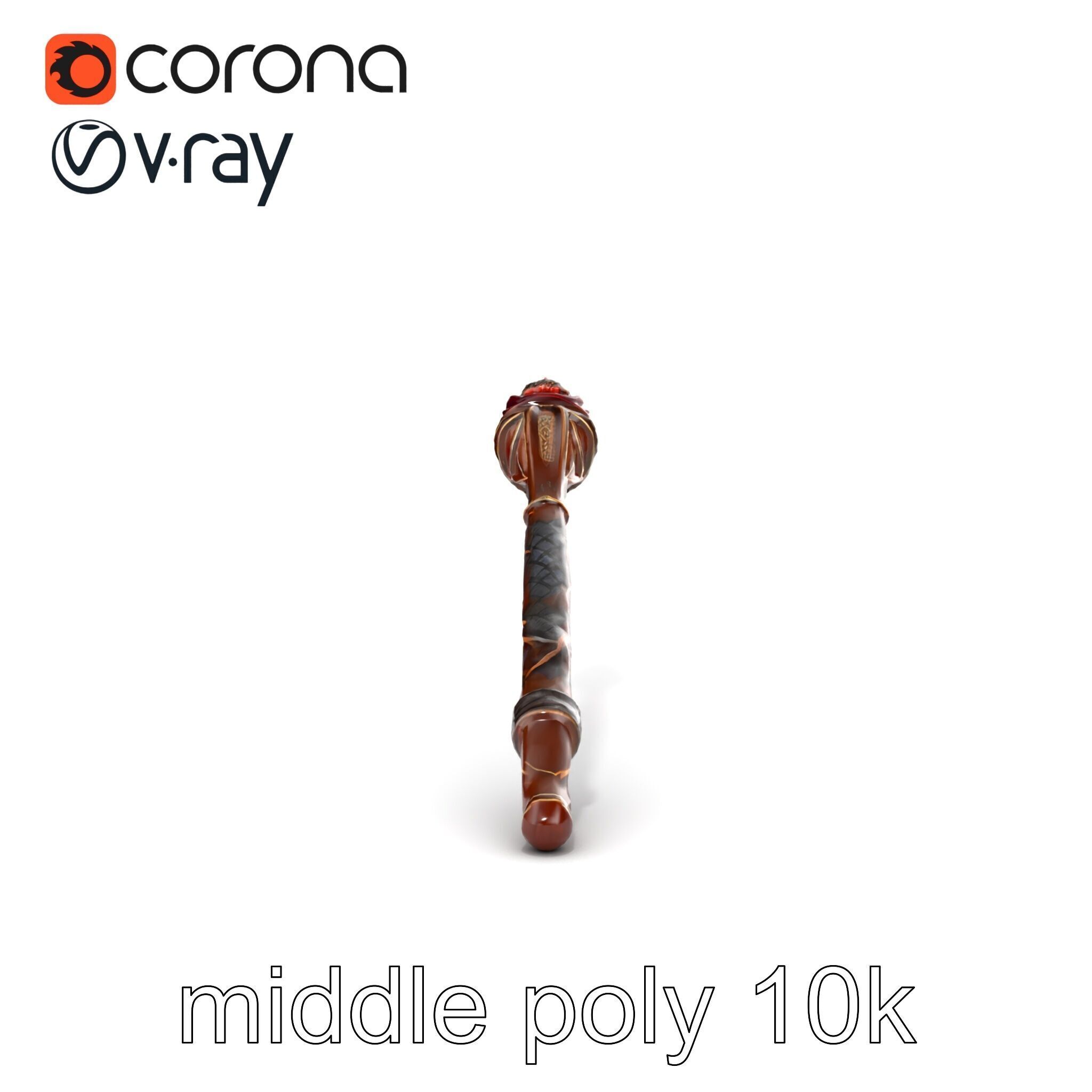 Enchanted Ruby DragonScale Staff model pack Low-poly 3D model_16
