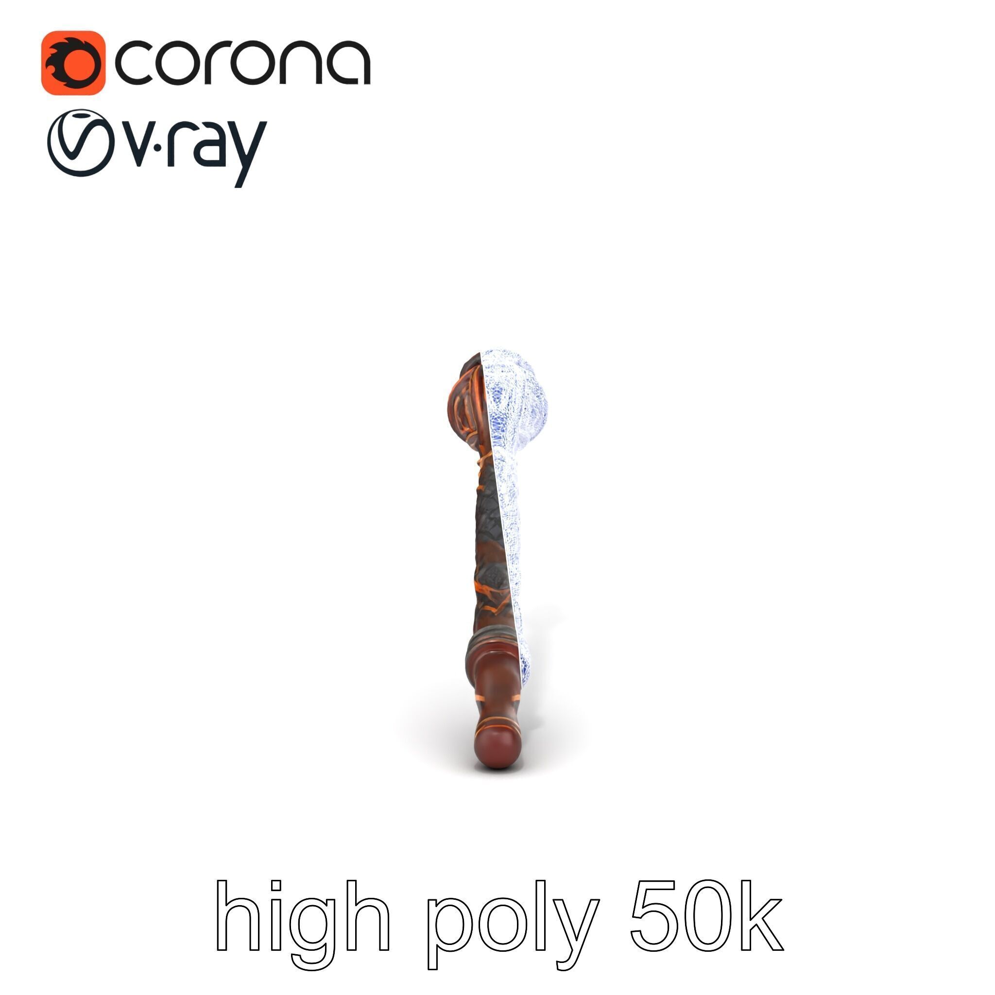 Enchanted Ruby DragonScale Staff model pack Low-poly 3D model_32