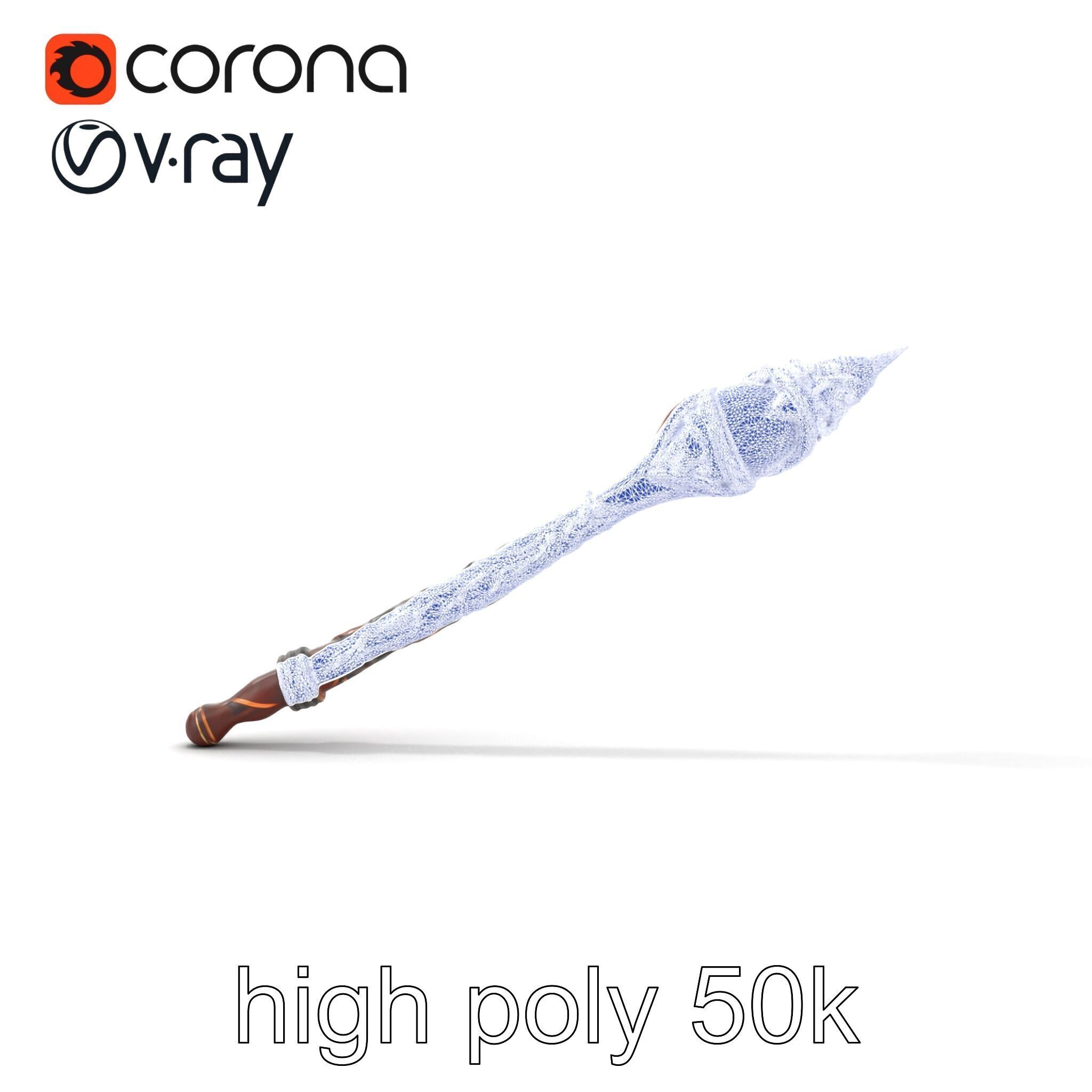 Enchanted Ruby DragonScale Staff model pack Low-poly 3D model_23