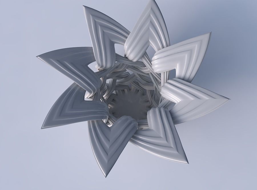 Bowl with interlacing lattice and extruded lines widened top 3D print model_2