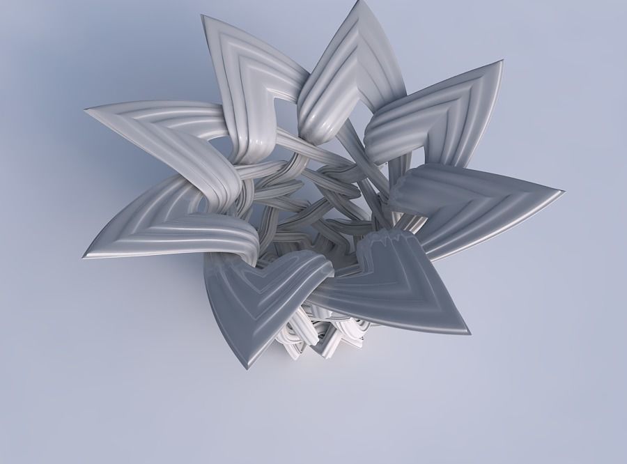 Bowl with interlacing lattice and extruded lines widened top 3D print model_1