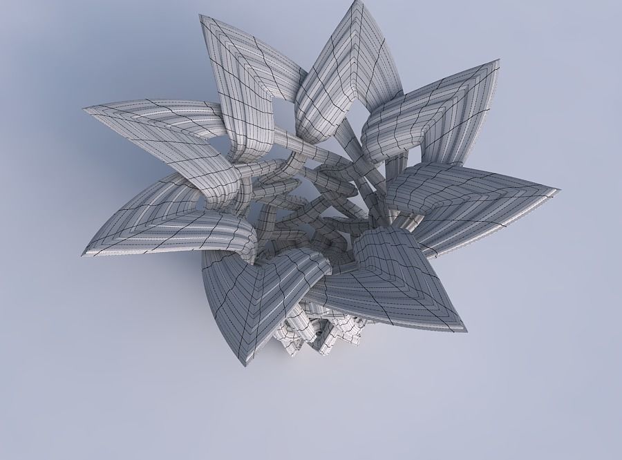 Bowl with interlacing lattice and extruded lines widened top 3D print model_6