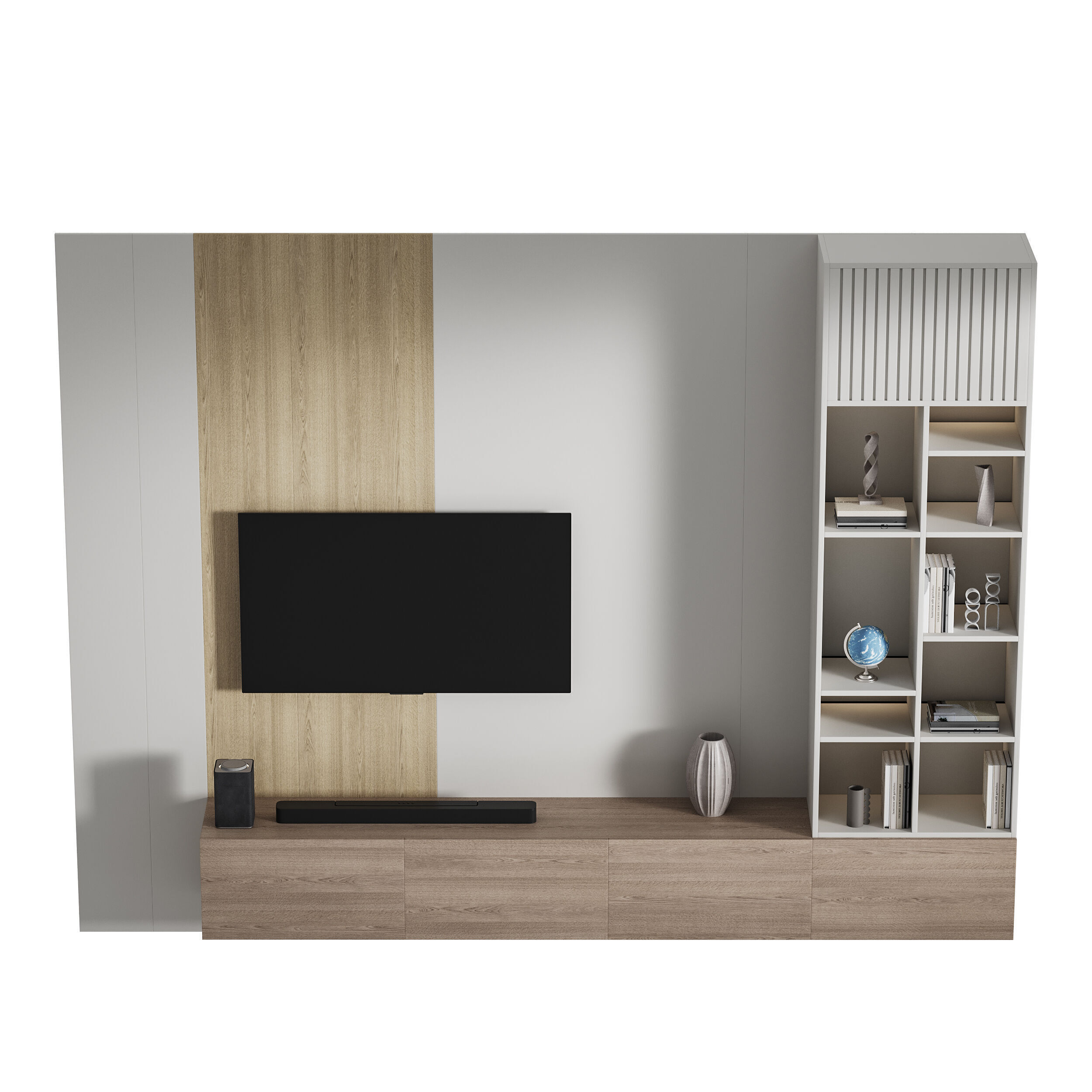 Modern TV Wall 013 3D model_10