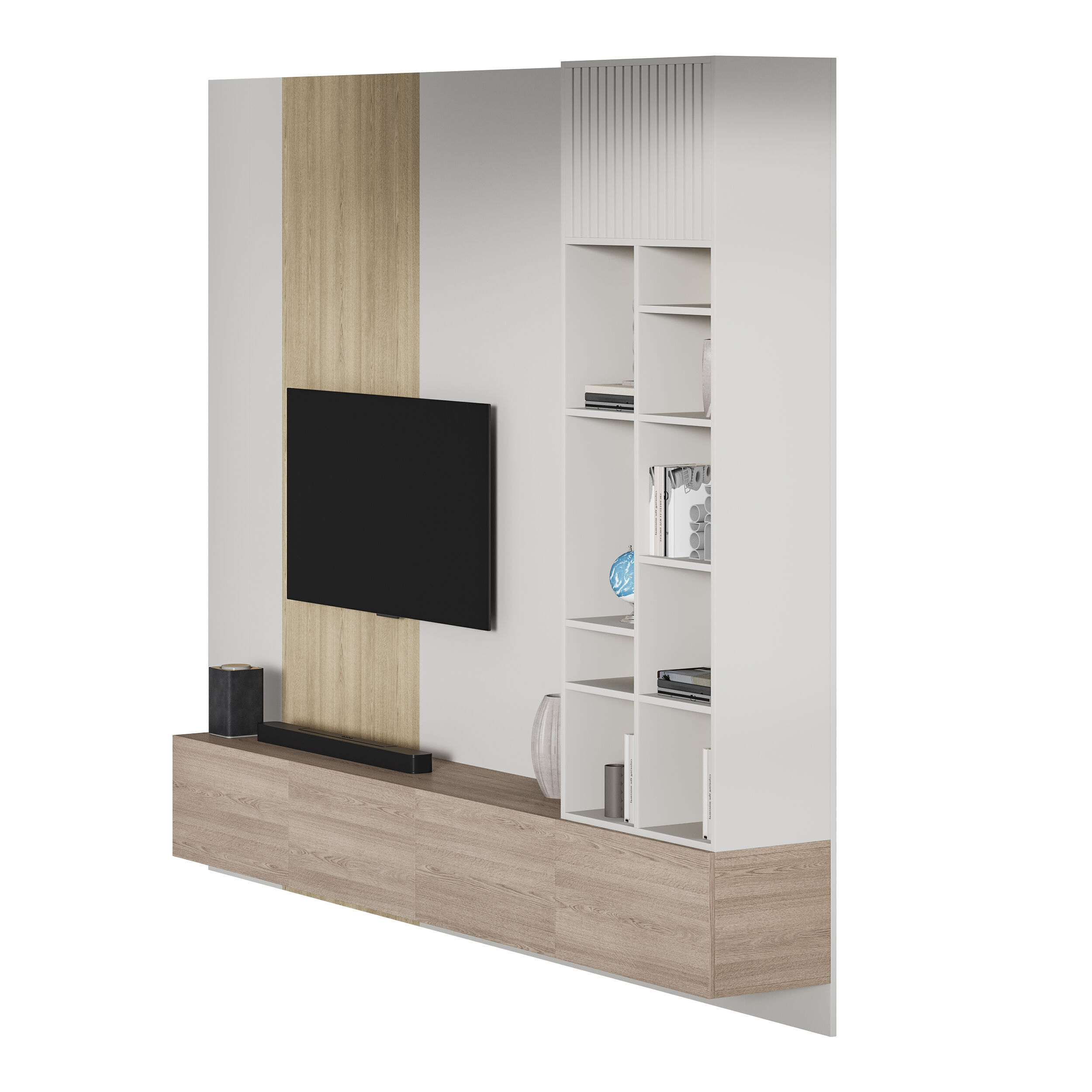 Modern TV Wall 013 3D model_1