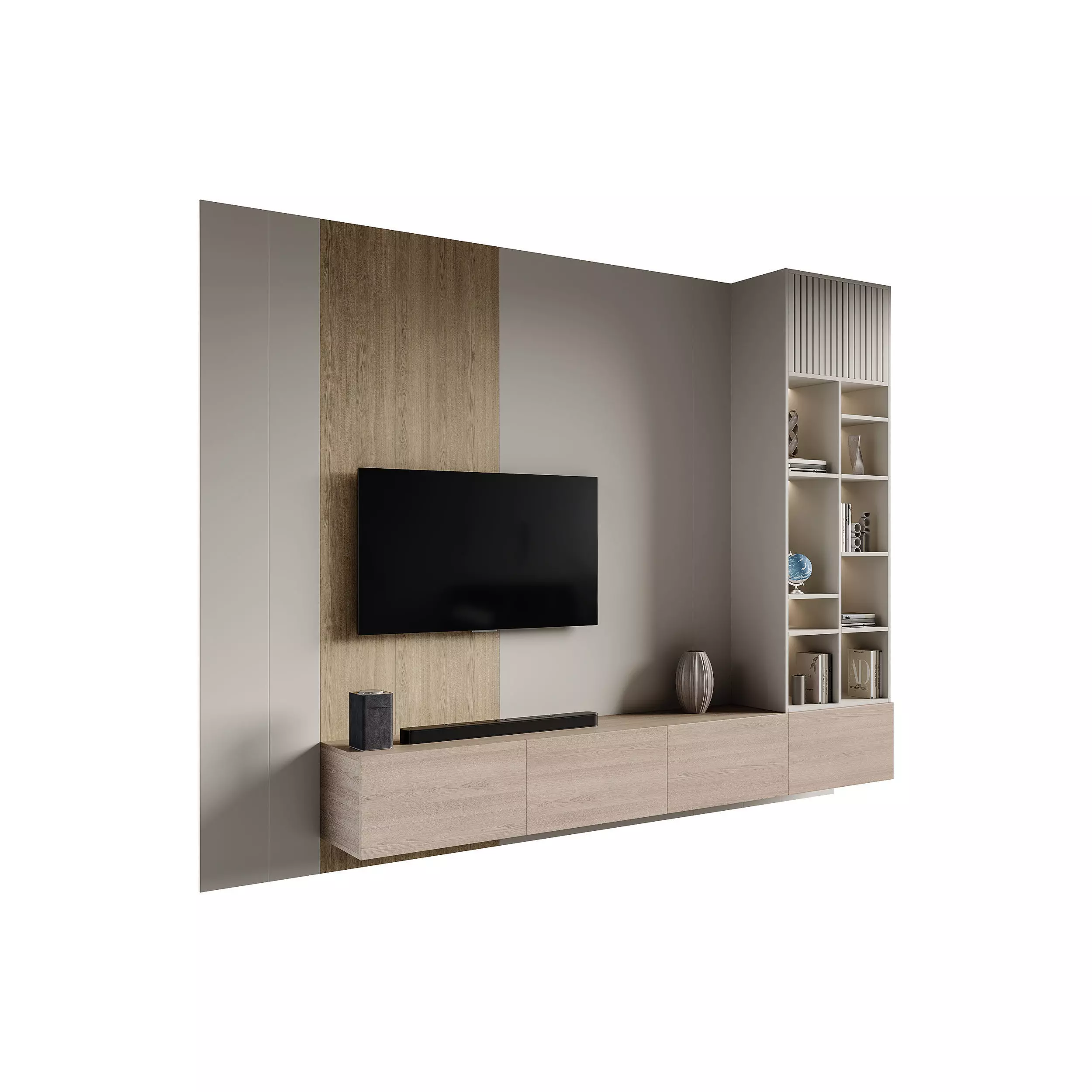 Modern TV Wall 013 3D model_0