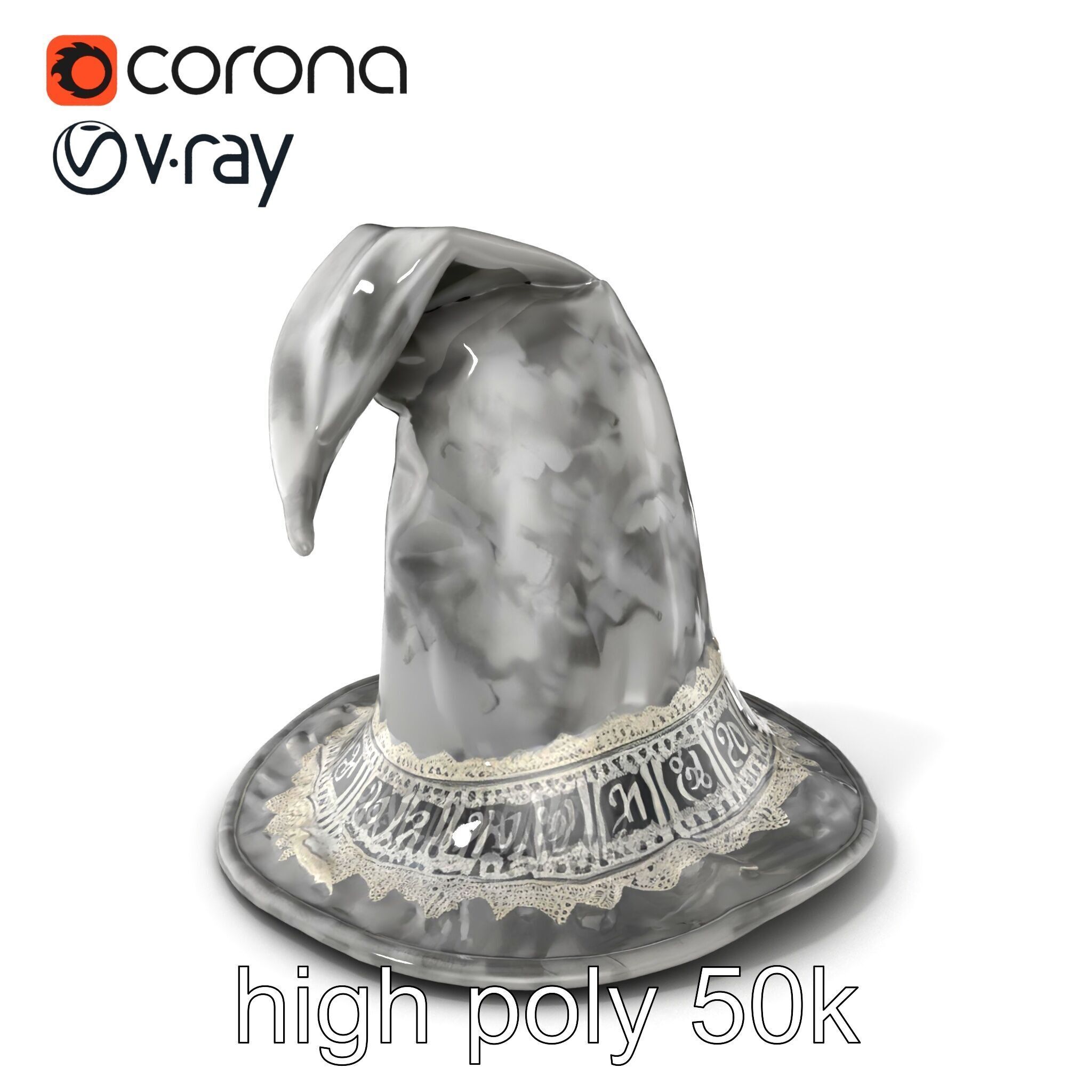 Mystic Wizards Hat with Enchanted Runes model pack Low-poly 3D model_2