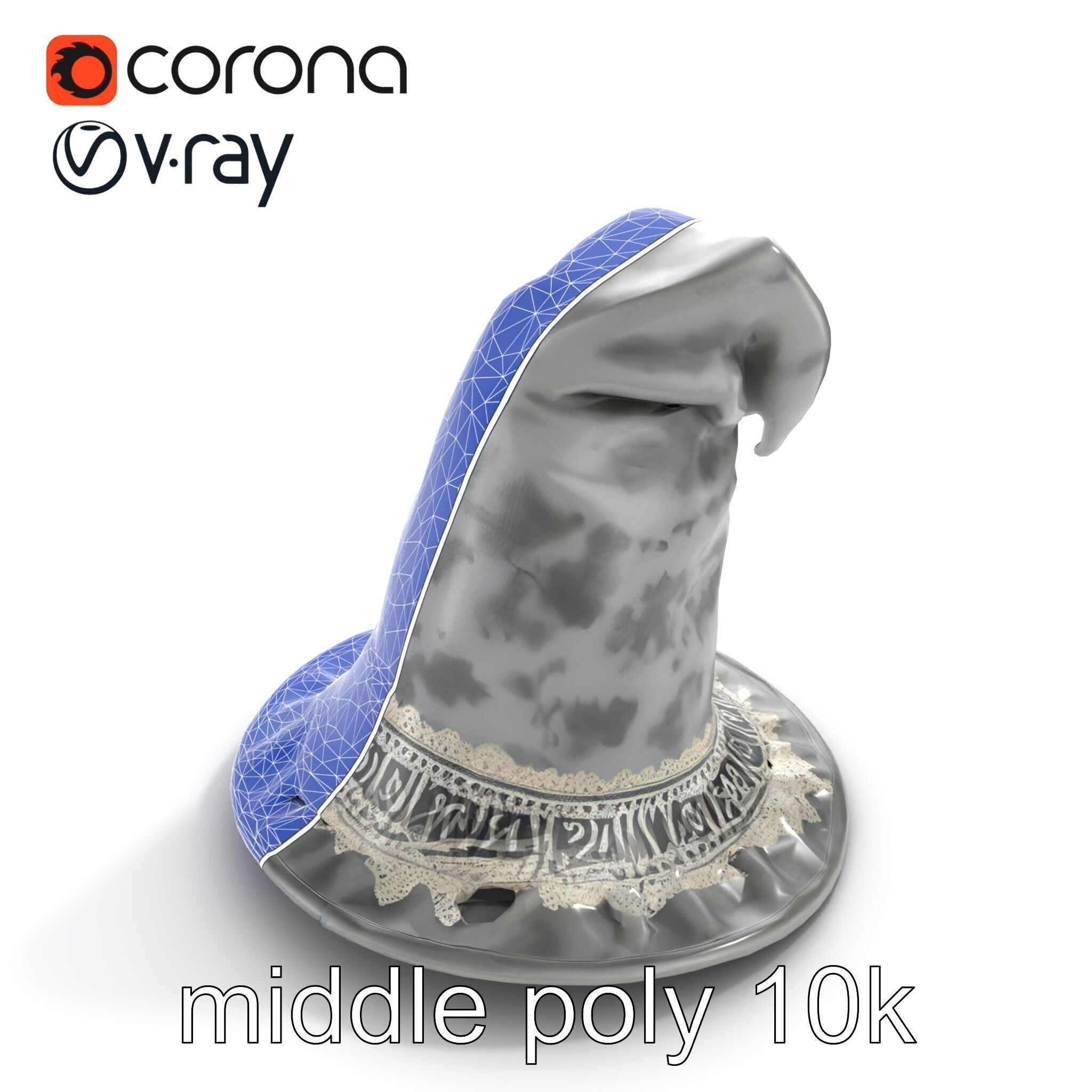 Mystic Wizards Hat with Enchanted Runes model pack Low-poly 3D model_11