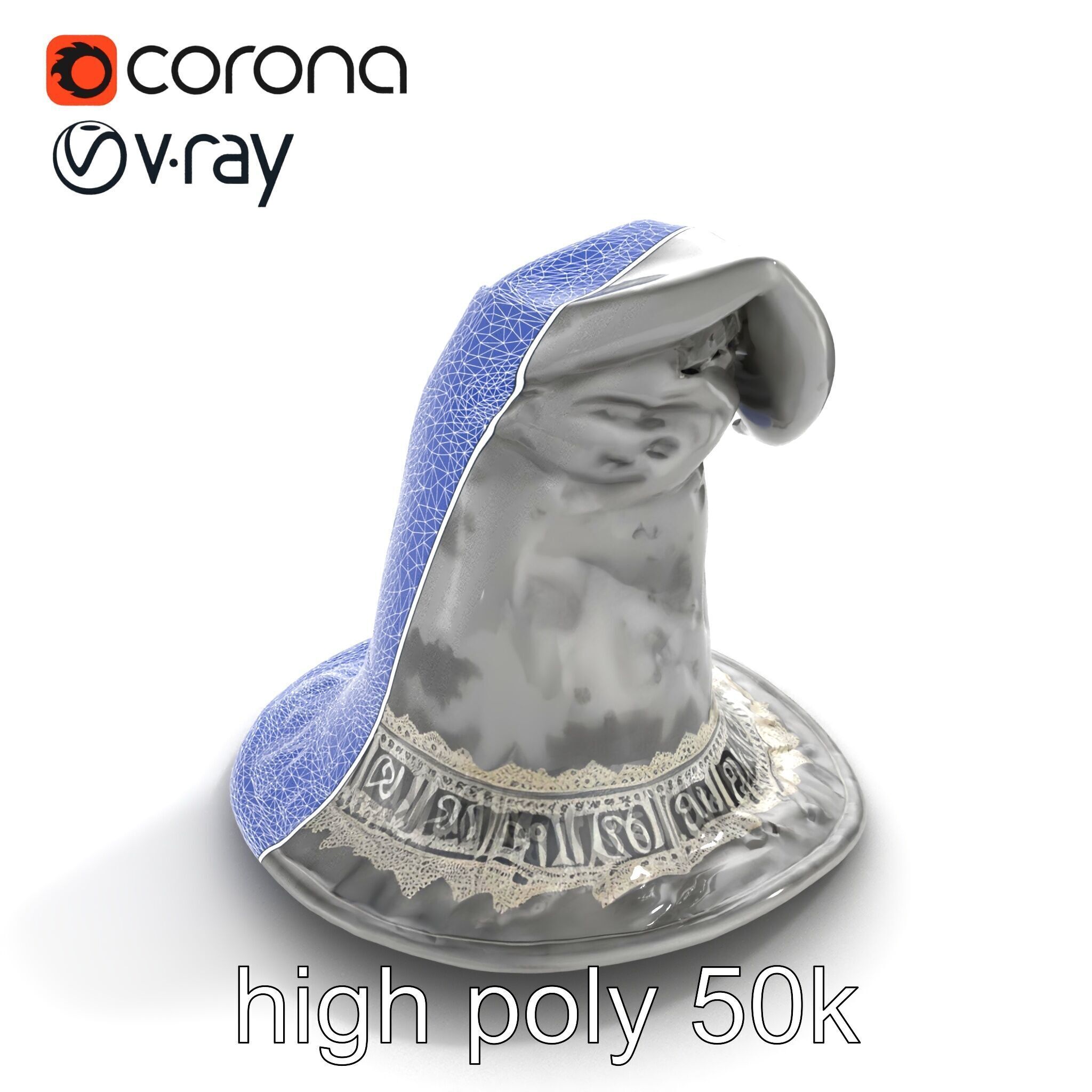 Mystic Wizards Hat with Enchanted Runes model pack Low-poly 3D model_30