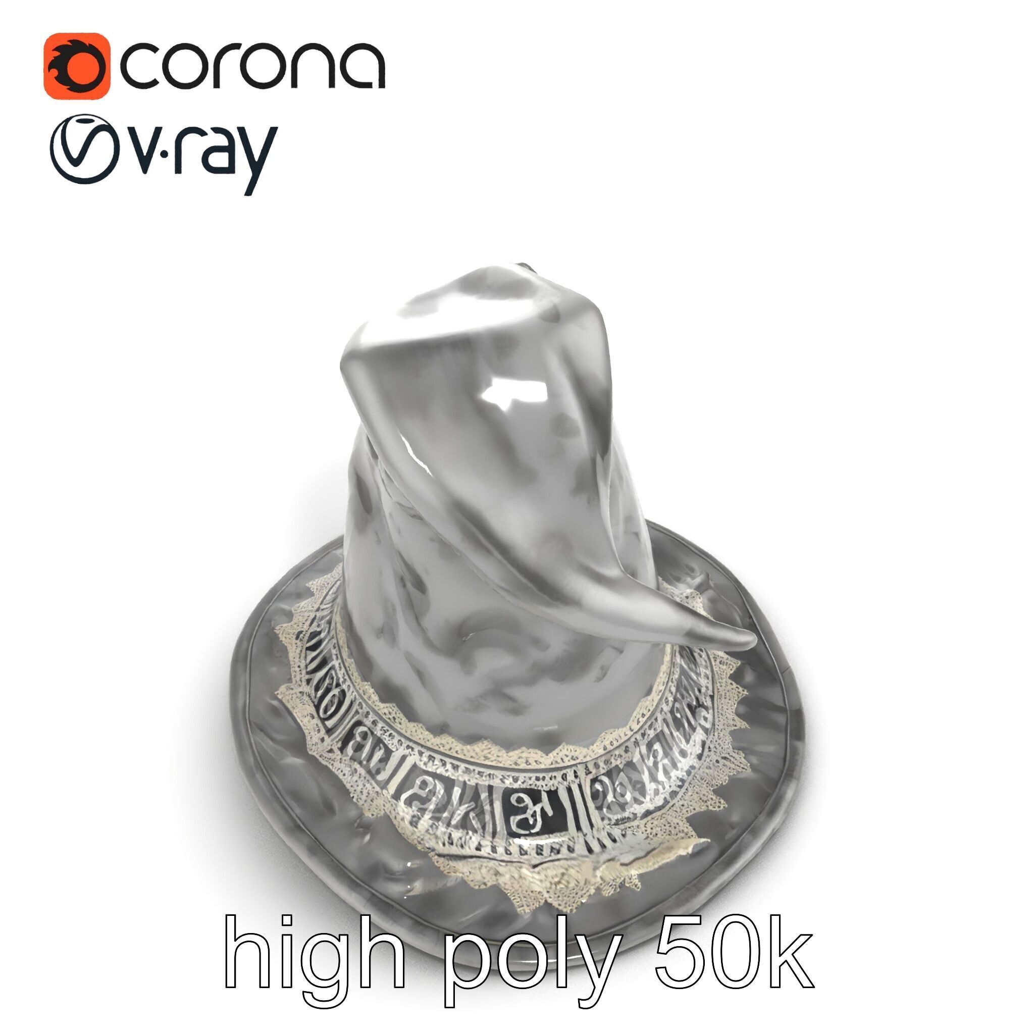 Mystic Wizards Hat with Enchanted Runes model pack Low-poly 3D model_14