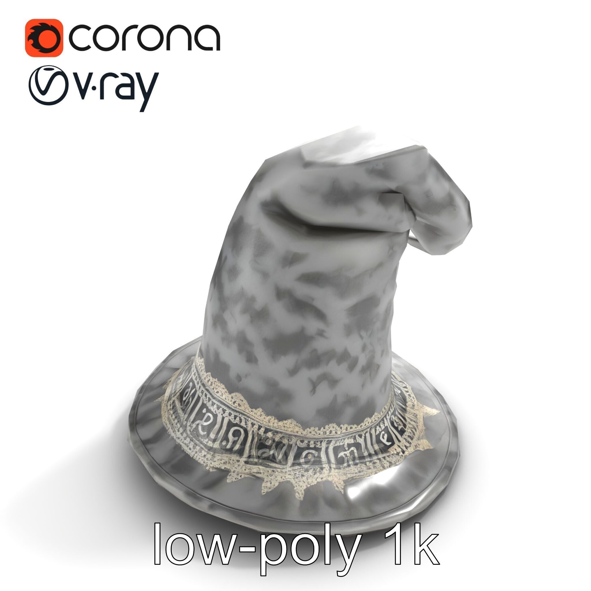 Mystic Wizards Hat with Enchanted Runes model pack Low-poly 3D model_9