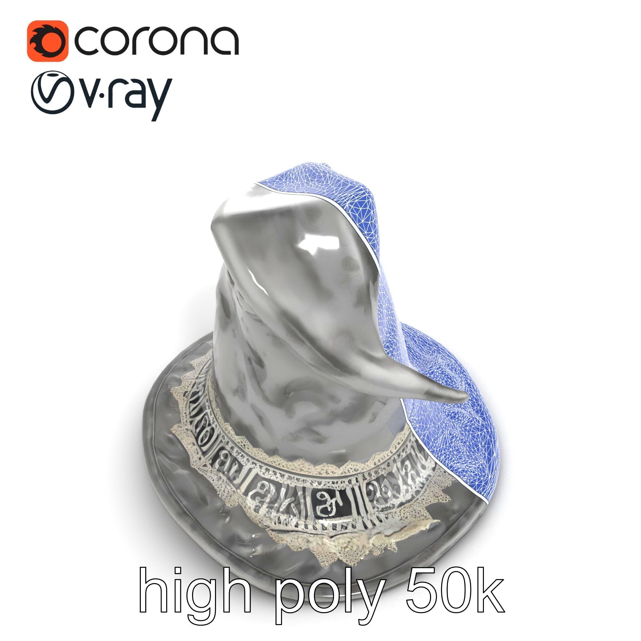 Mystic Wizards Hat with Enchanted Runes model pack Low-poly 3D model_25