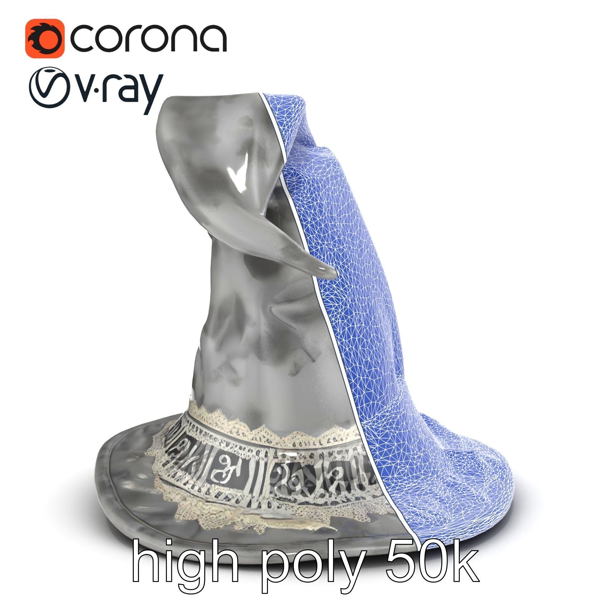 Mystic Wizards Hat with Enchanted Runes model pack Low-poly 3D model_32
