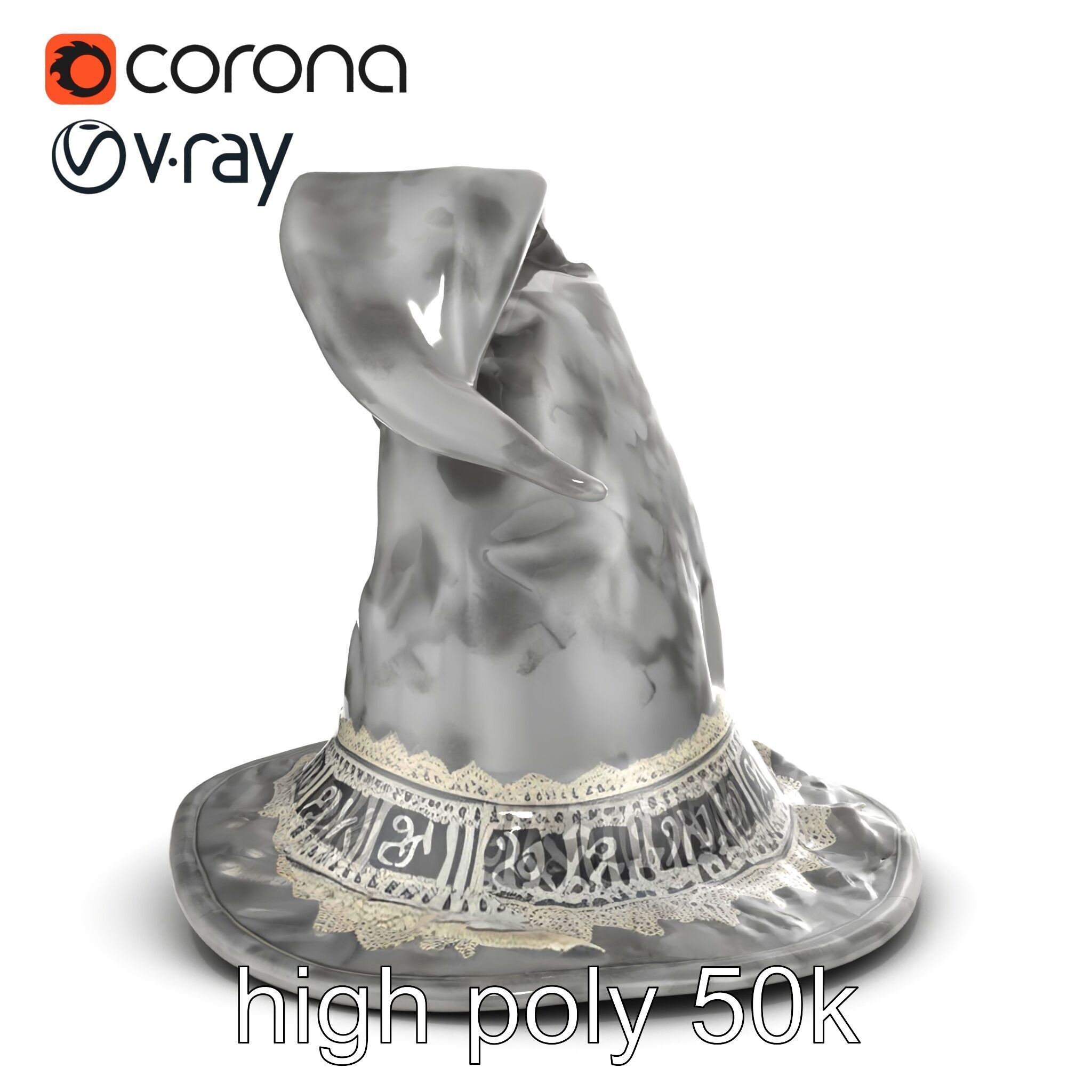 Mystic Wizards Hat with Enchanted Runes model pack Low-poly 3D model_13