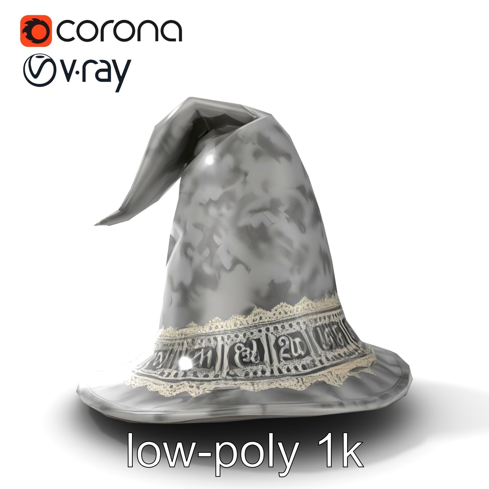 Mystic Wizards Hat with Enchanted Runes model pack Low-poly 3D model_19