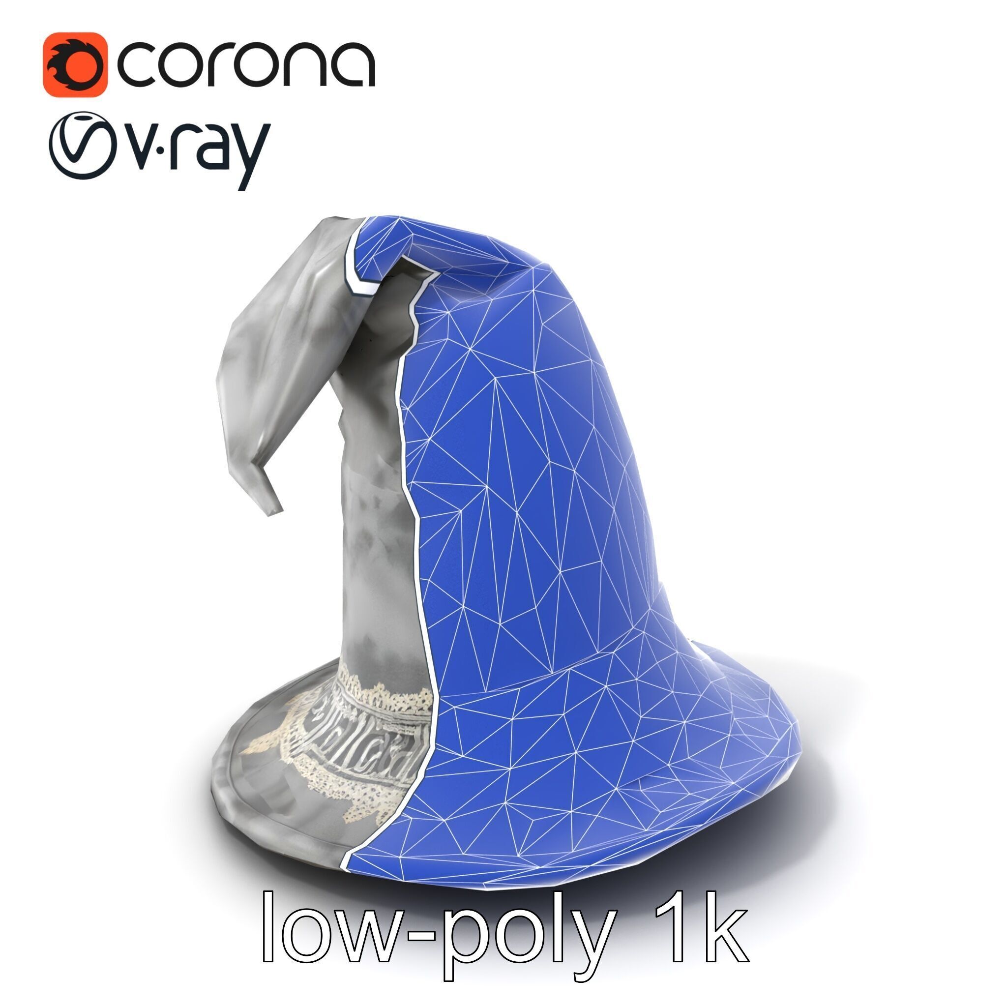 Mystic Wizards Hat with Enchanted Runes model pack Low-poly 3D model_7