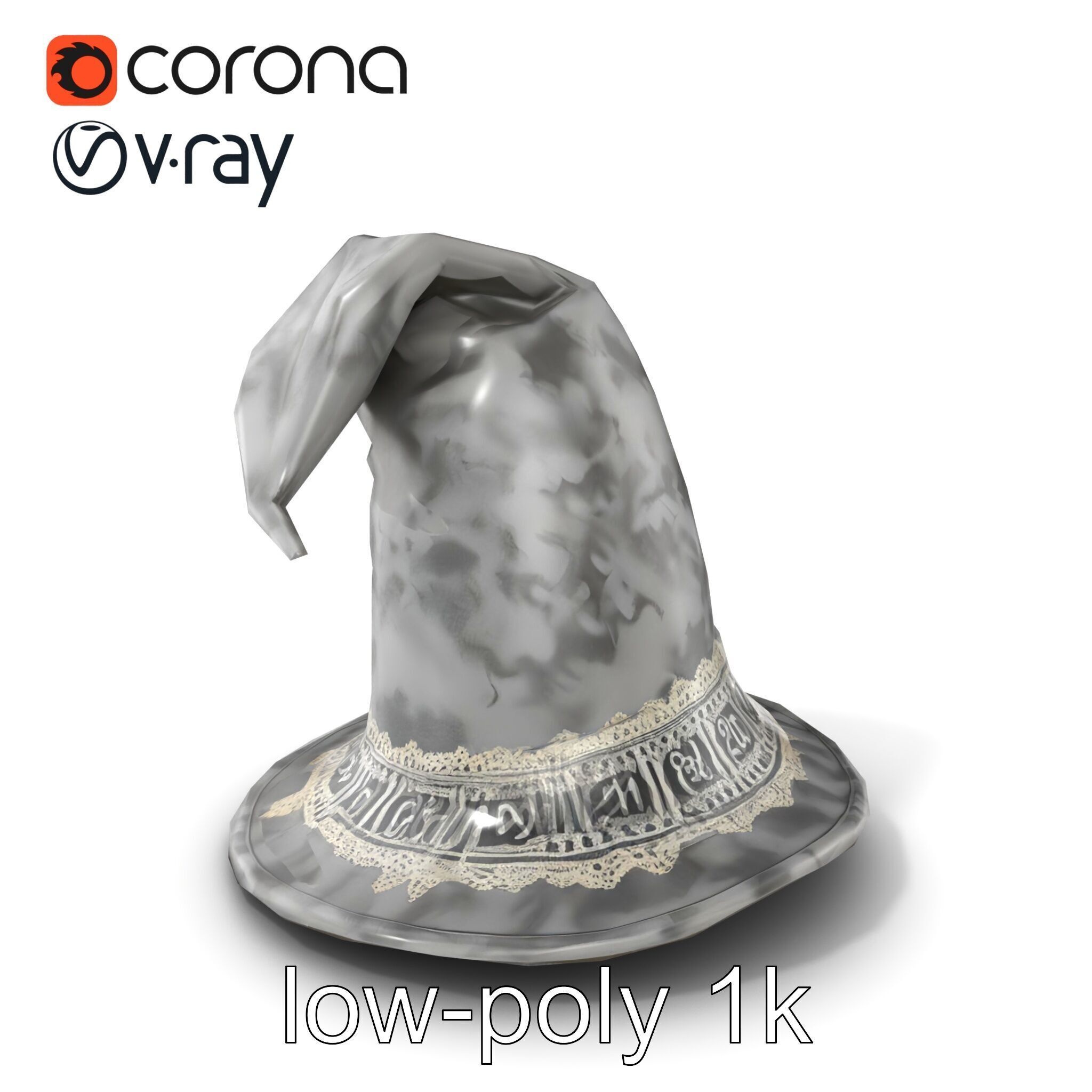 Mystic Wizards Hat with Enchanted Runes model pack Low-poly 3D model_5