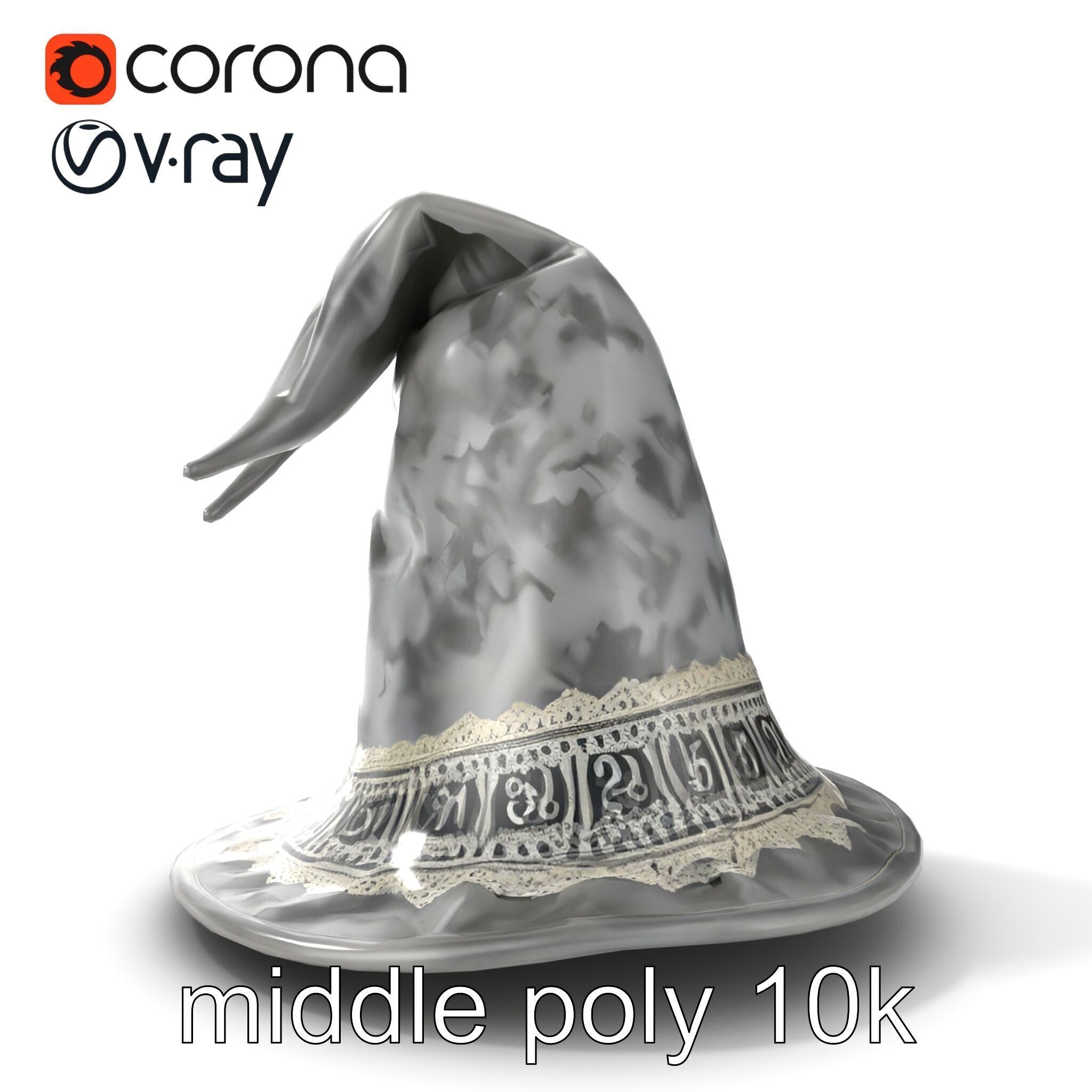 Mystic Wizards Hat with Enchanted Runes model pack Low-poly 3D model_12