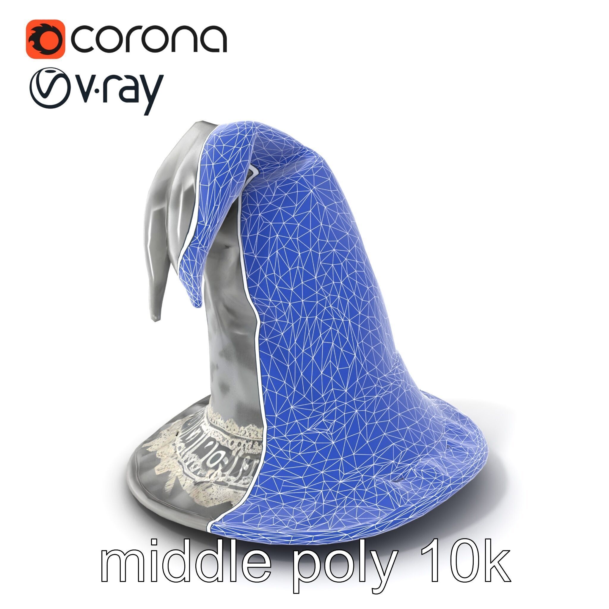 Mystic Wizards Hat with Enchanted Runes model pack Low-poly 3D model_6