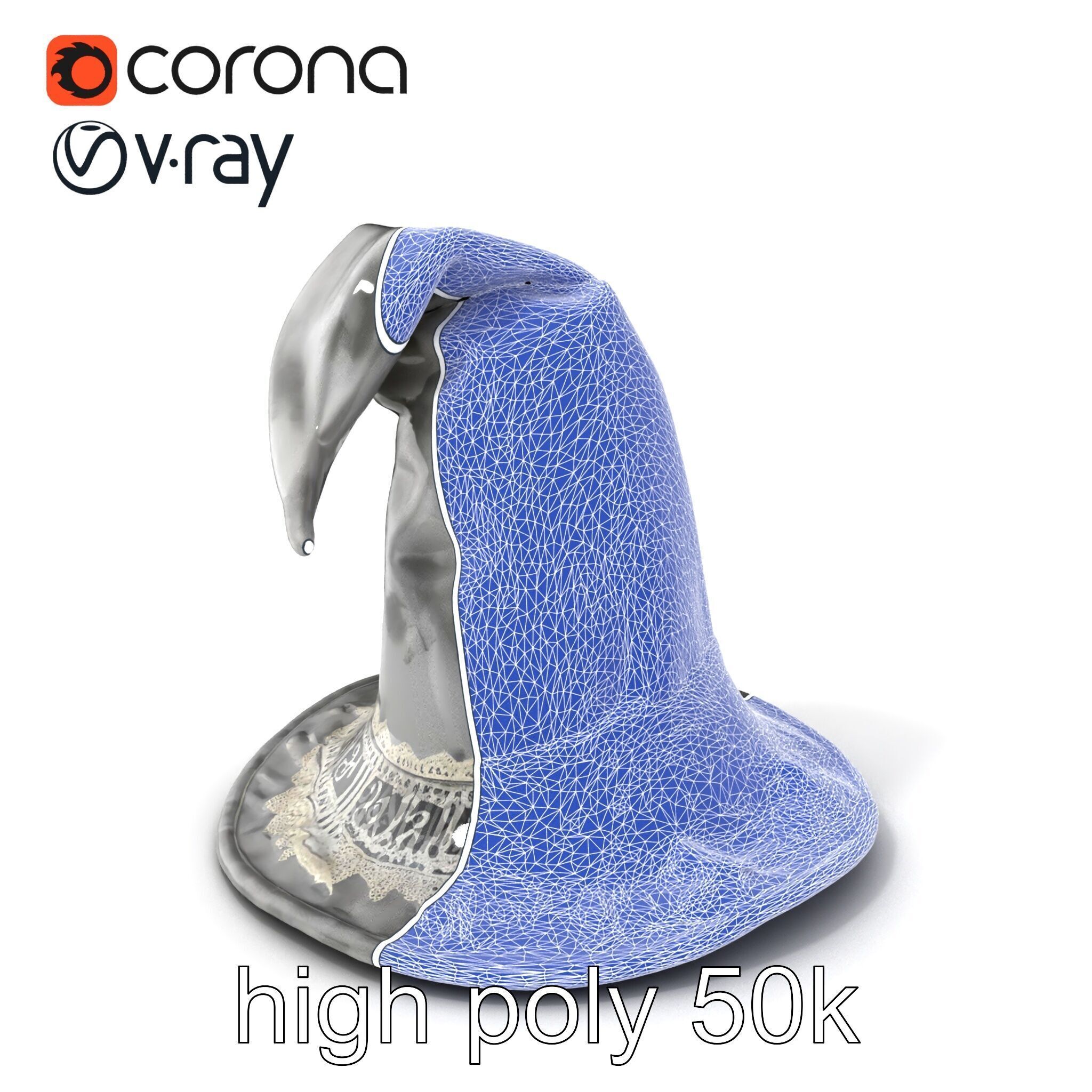 Mystic Wizards Hat with Enchanted Runes model pack Low-poly 3D model_10