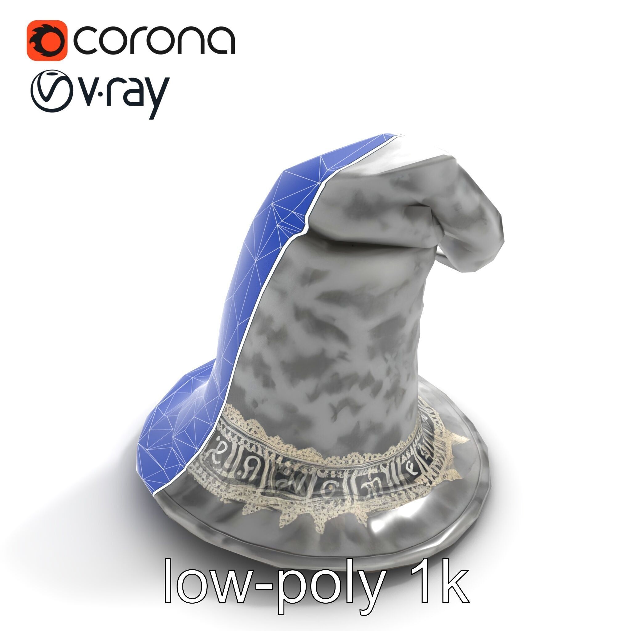 Mystic Wizards Hat with Enchanted Runes model pack Low-poly 3D model_16